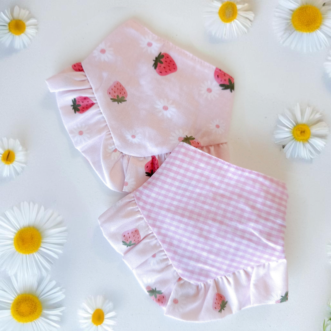 Pet Bandana Strawberry Field Skirt / Ruffle | Sunny Days Collection - Summer (Reversible) image 8