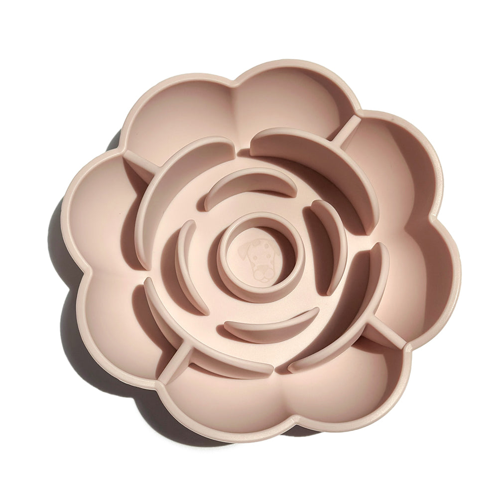 Slow Feeder Bowl Flower with Suction Cup Base | Silicone Puzzle Feeder for Dogs and Cats | BPA Free - Rose Quartz image