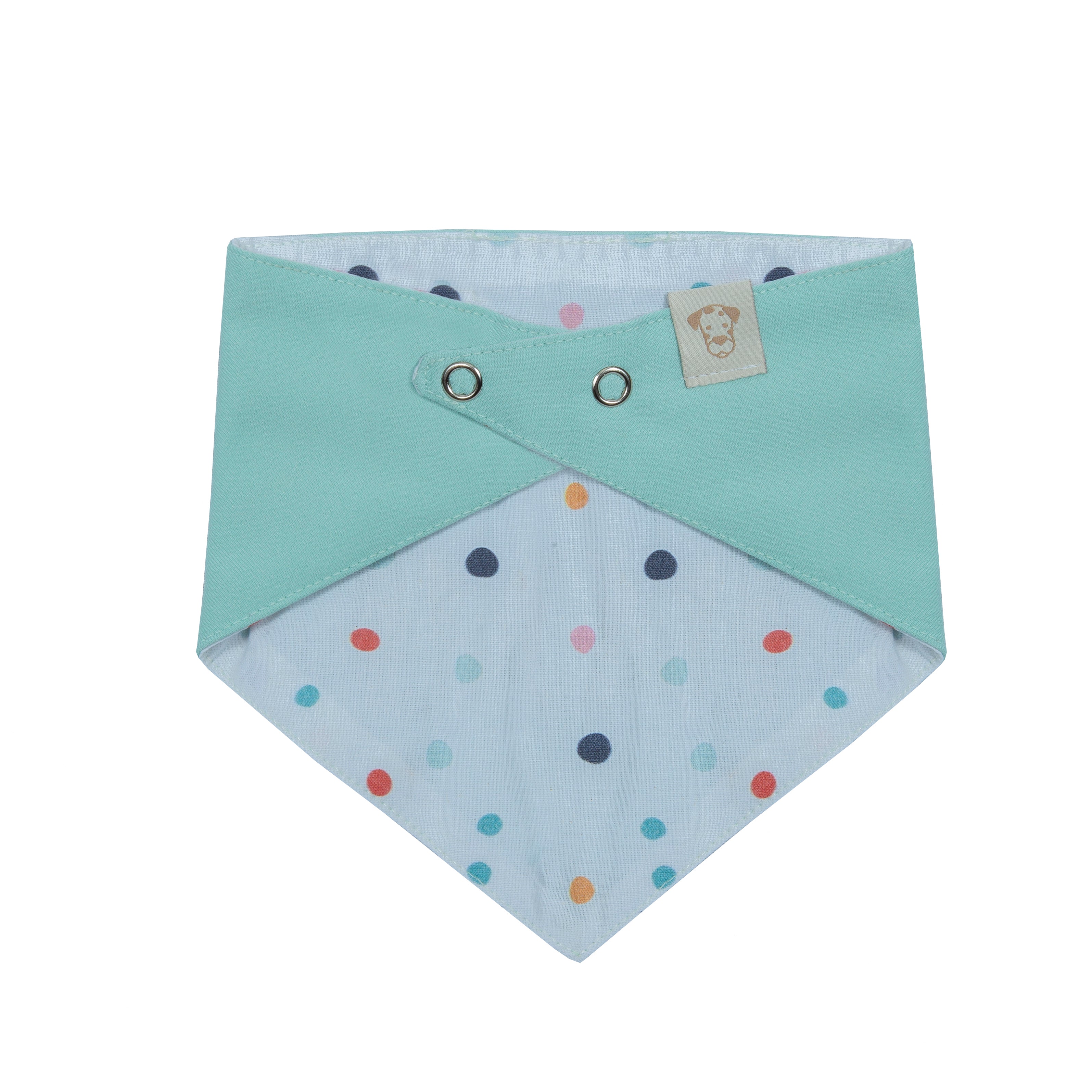 Bandana Birthday Boy Blue and Green | Embroidered Pawty Time Pet Bandana for Dog & Cat with Snap image 3