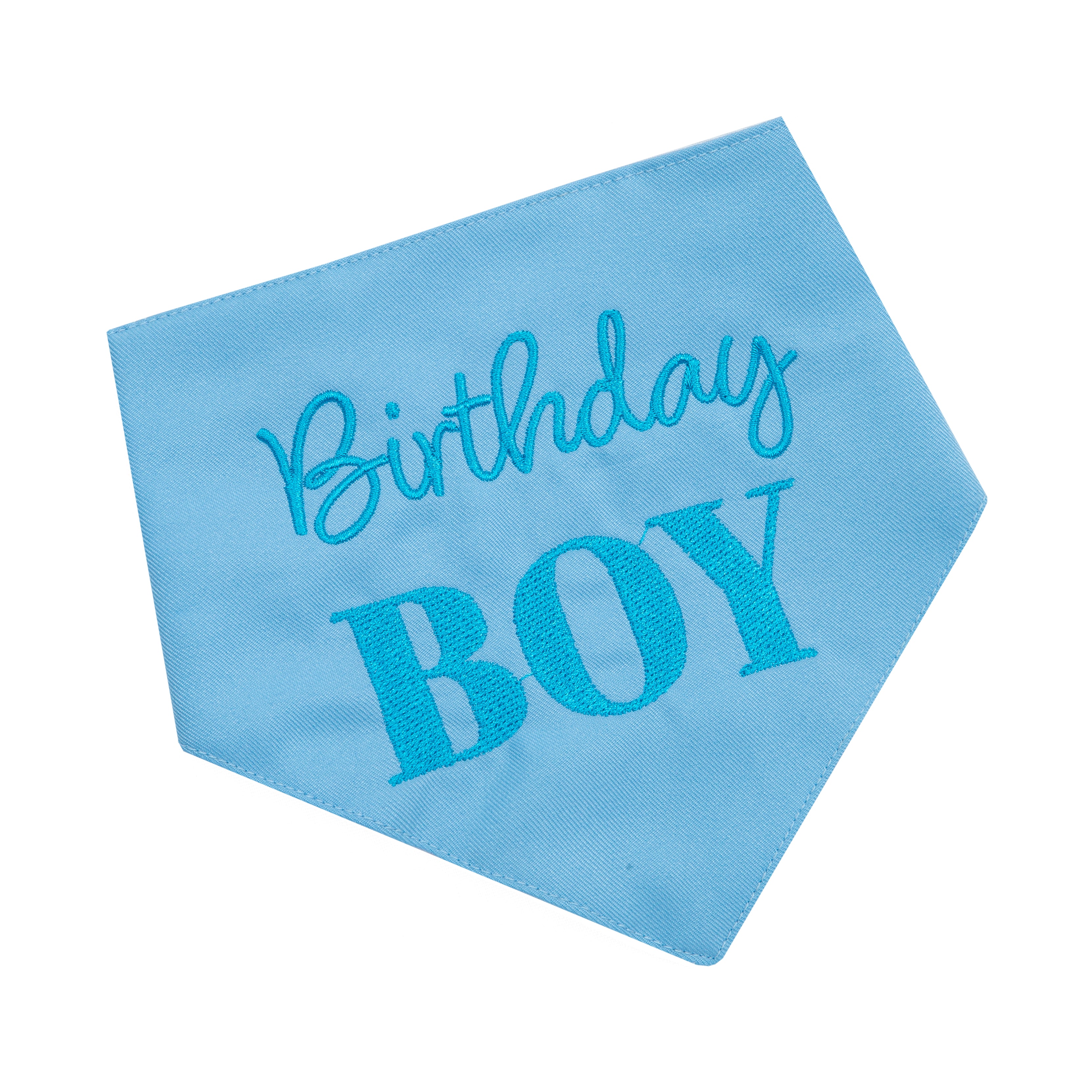 Bandana Birthday Boy Blue and Green | Embroidered Pawty Time Pet Bandana for Dog & Cat with Snap image 8