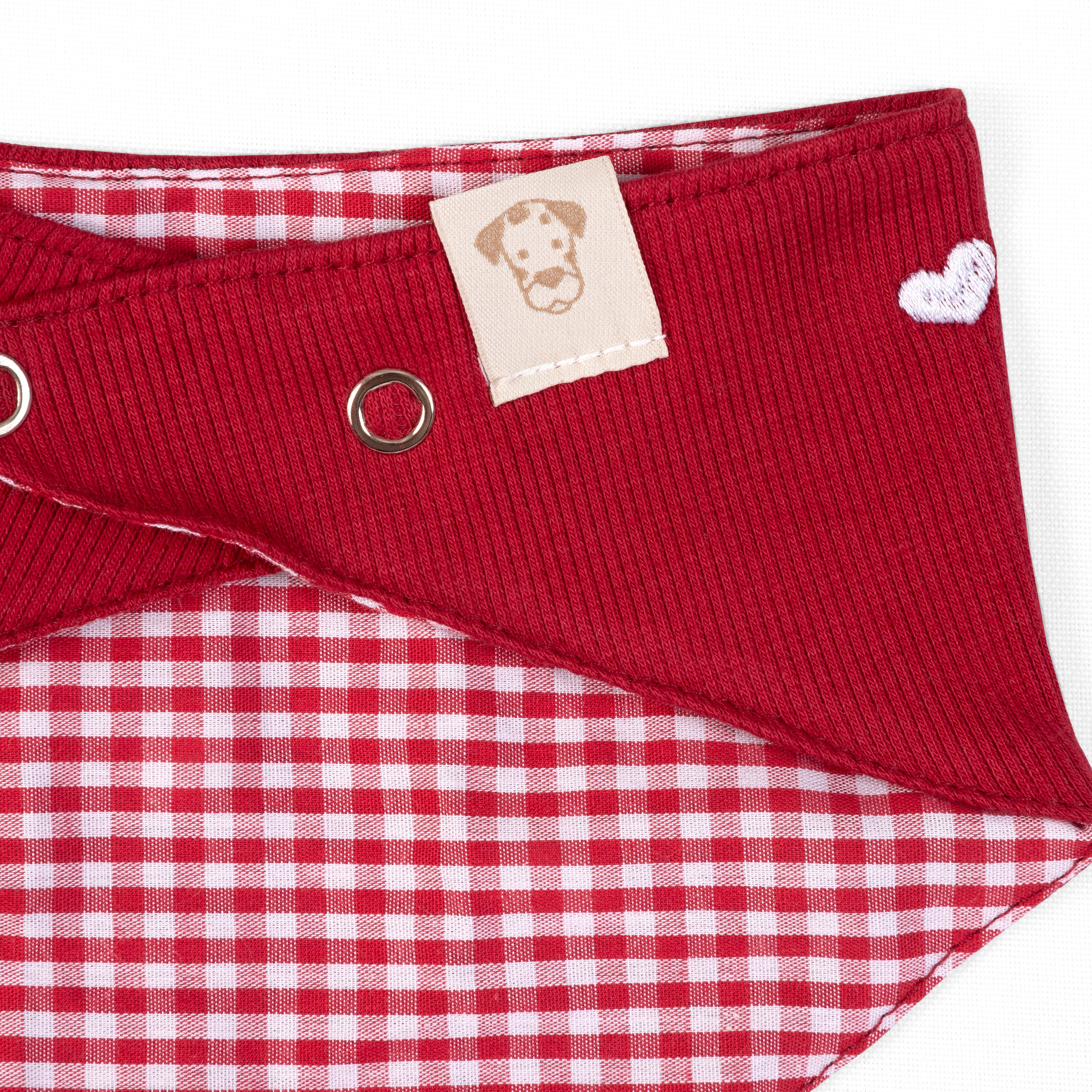 Pet Bandana Plaid Heart | Ribbed Knit image 2