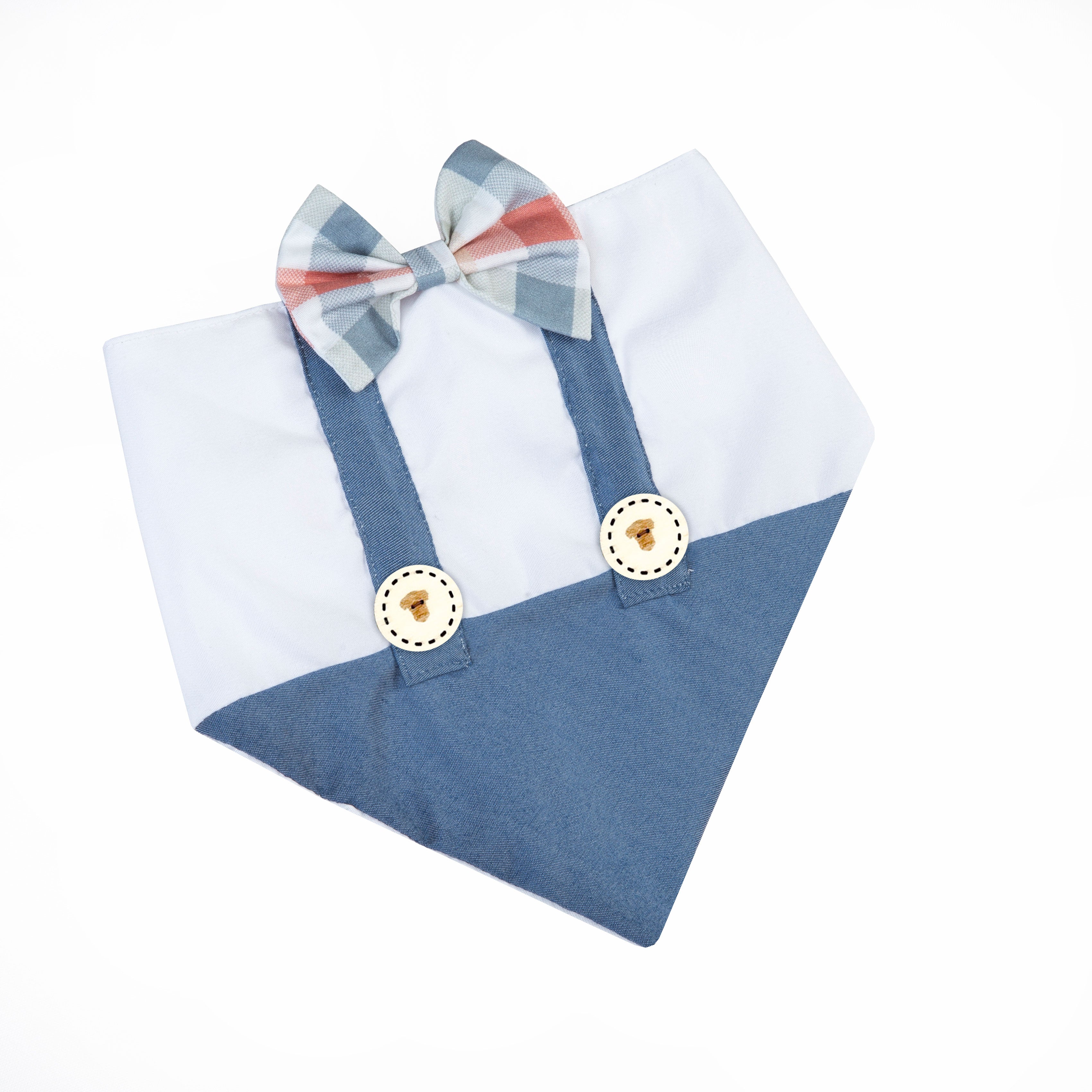 Dog Bandana Denim Suspender | Blooming Collection image 2