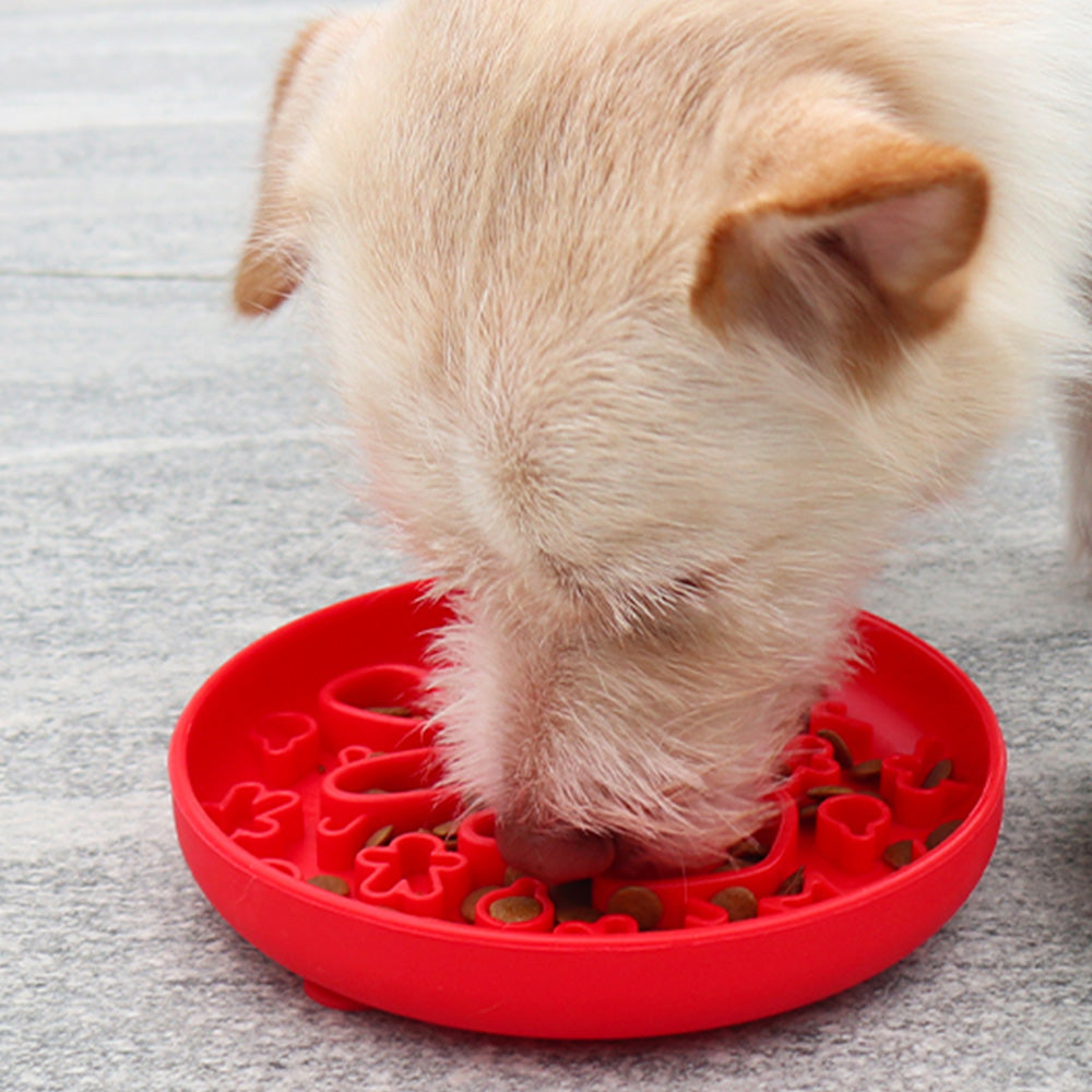 Slow Feeder Bowl Christmas | Silicone Puzzle Feeder for Dogs and Cats | BPA Free | Red image 3