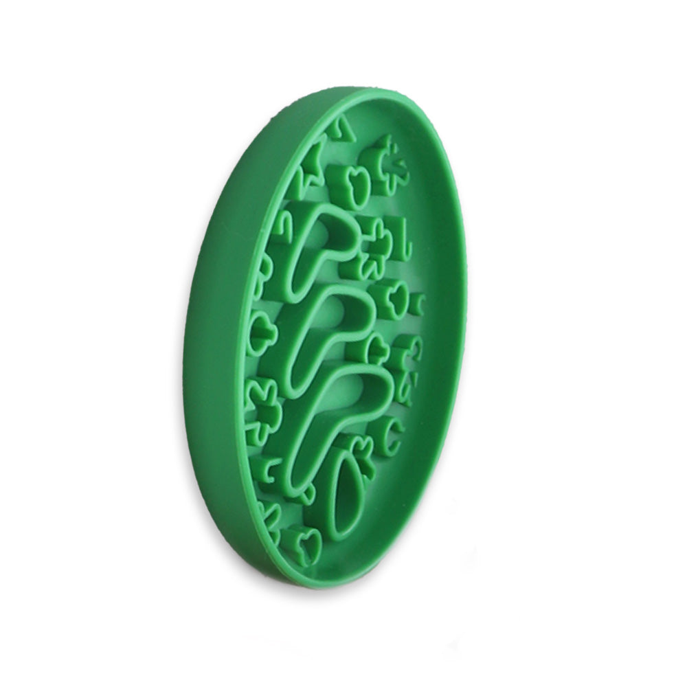 Christmas Slow Feeder Bowl | Silicone Puzzle Feeder for Dogs and Cats | BPA Free | Green image 1