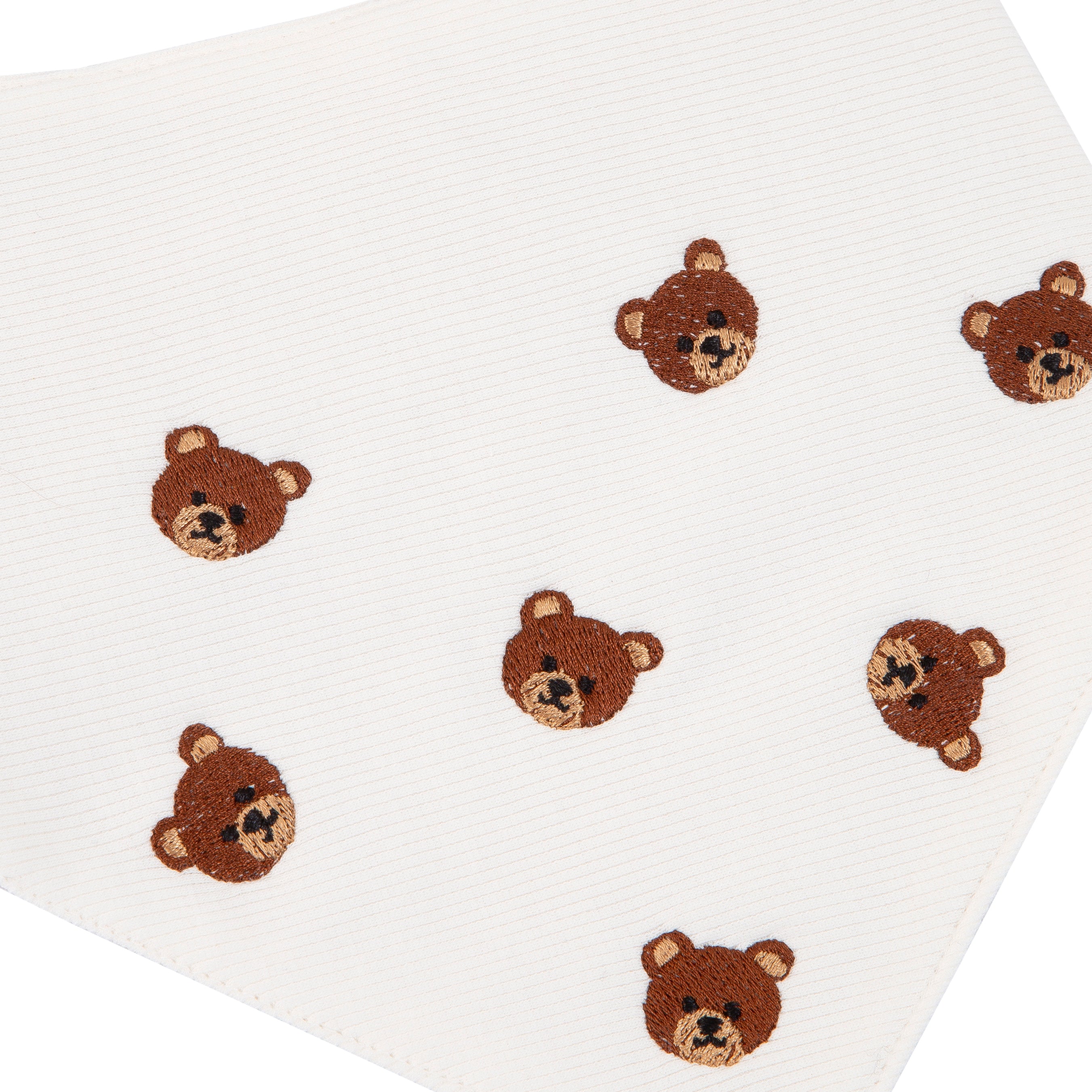 Pet Bandana Ribbed Knit Bear Embroidered | Reversible image 1