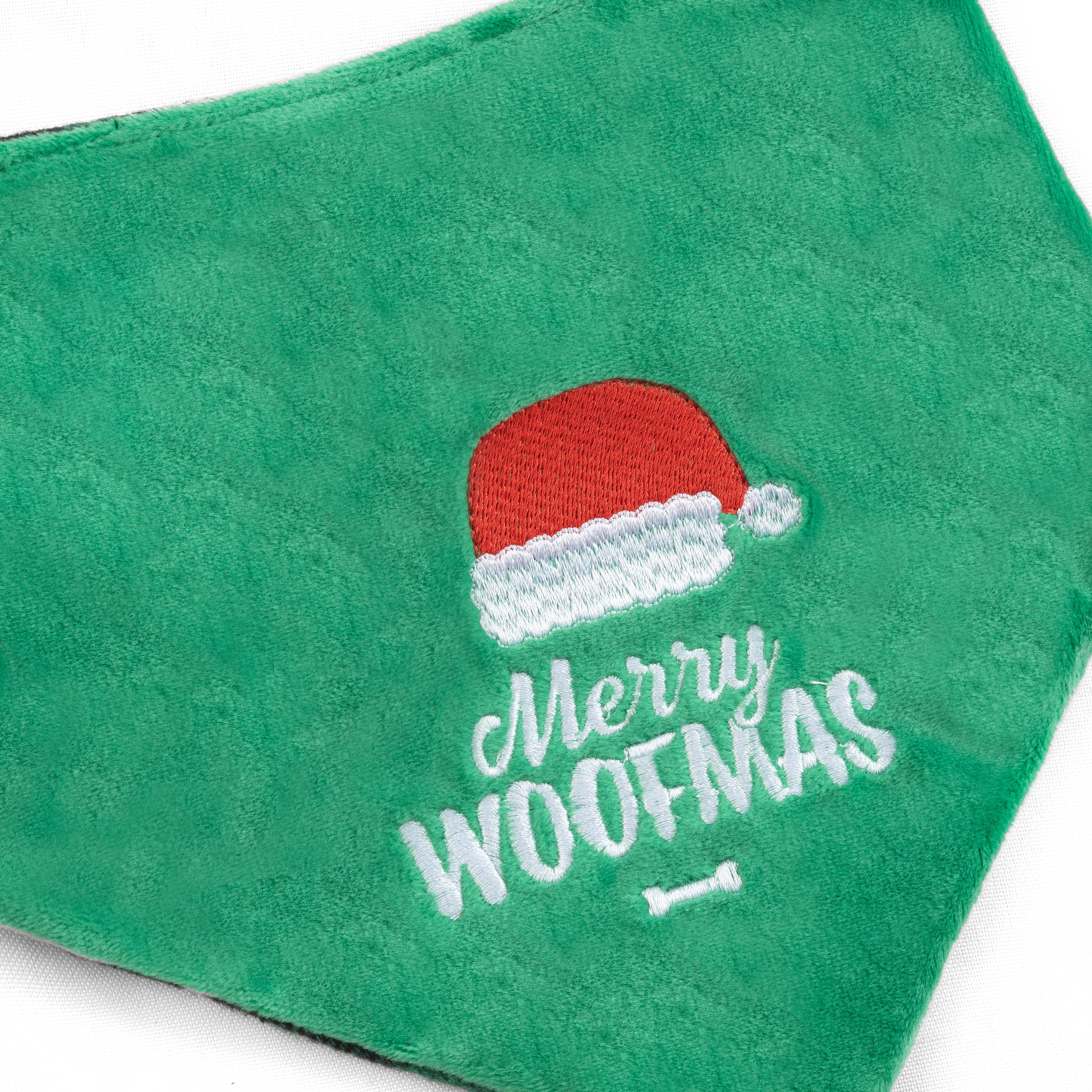 Pet Bandana Merry Woofmas Embroidered Reversible Checkered | Christmas Collection image 2