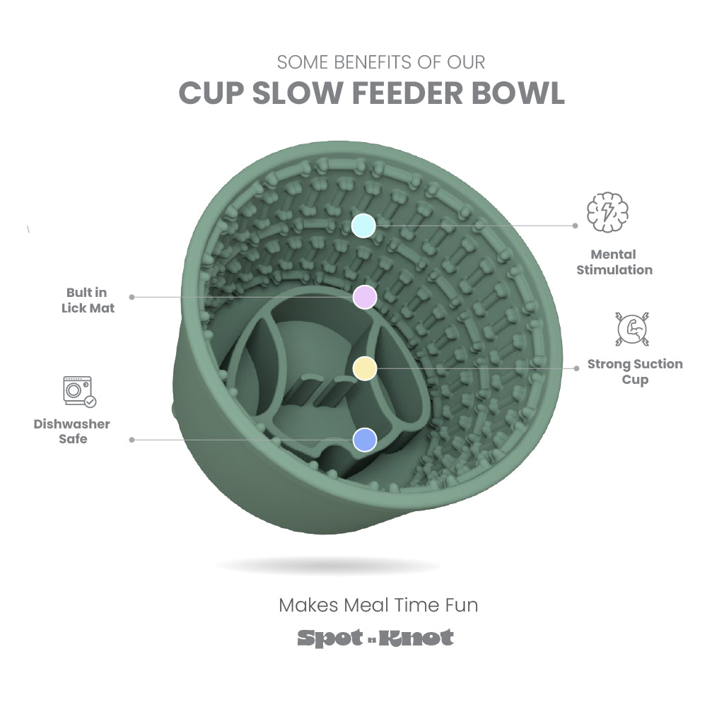 Silicone Slow Feeder Cup Bowl with Suction Cup Base | Puzzle Feeder for Dogs and Cats image 2