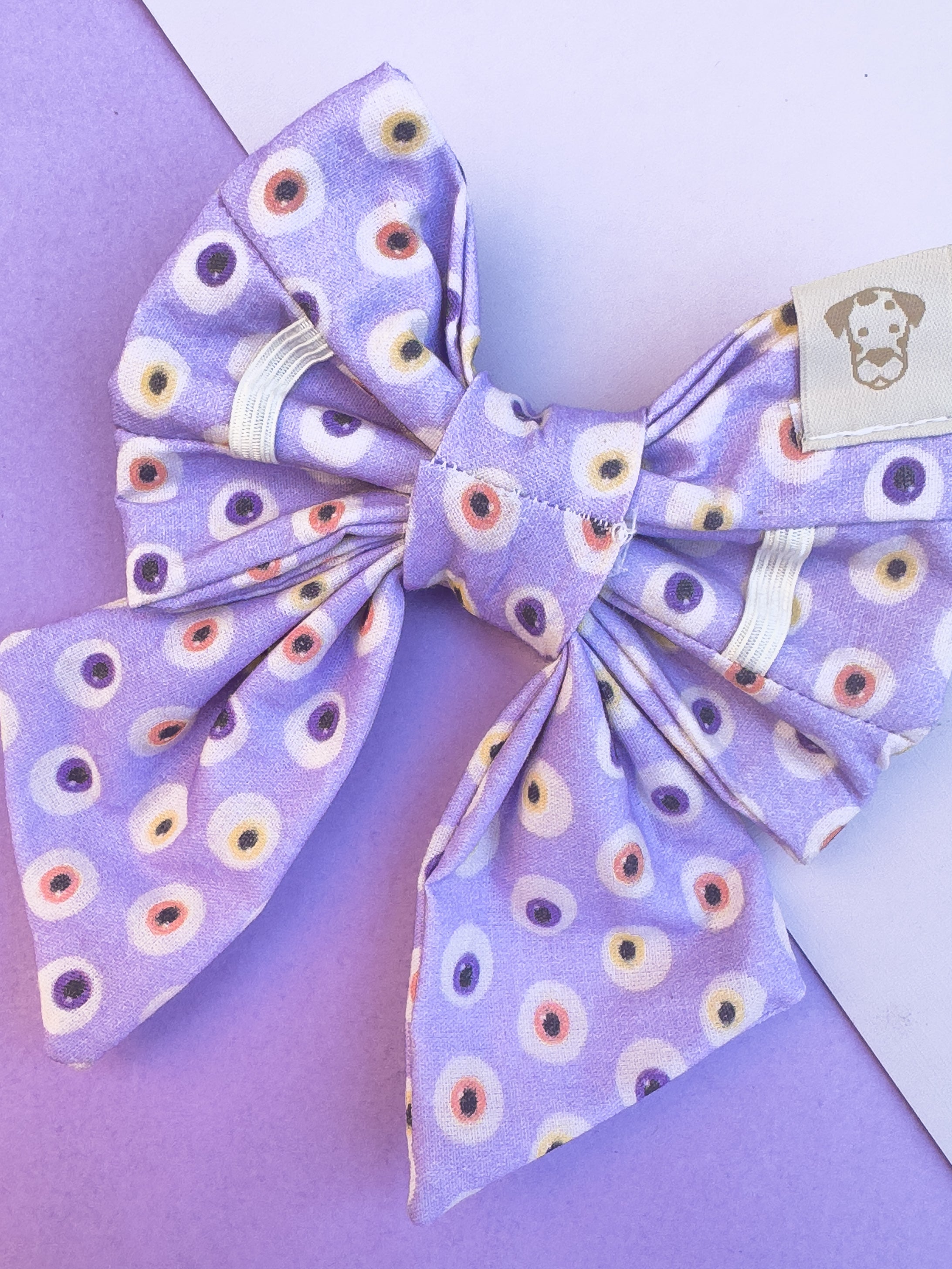 Dog Sailor Bow Halloween Eyes | Autumn Collection - Fall (Slip on collar) image 3