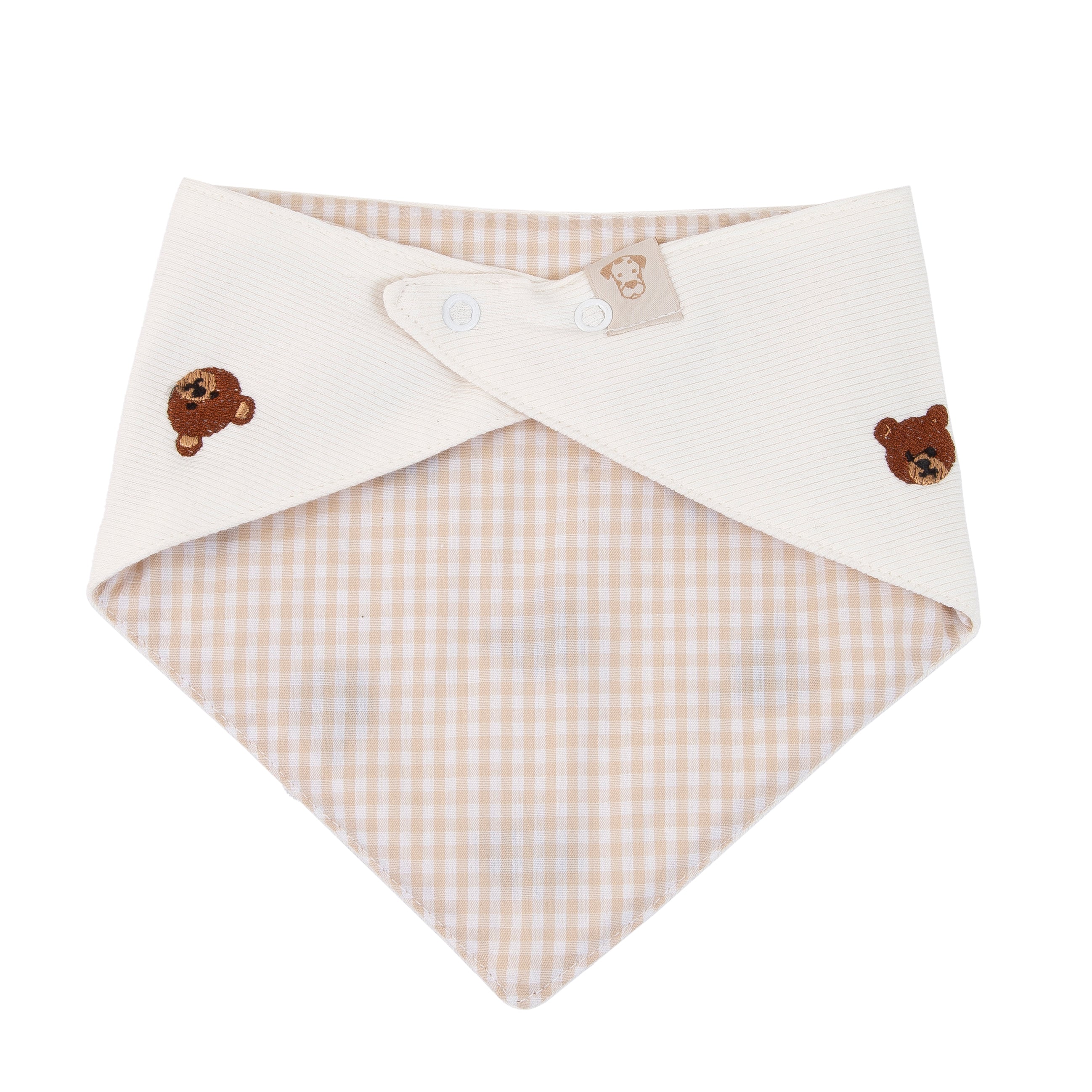 Pet Bandana Ribbed Knit Bear Embroidered | Reversible image 3