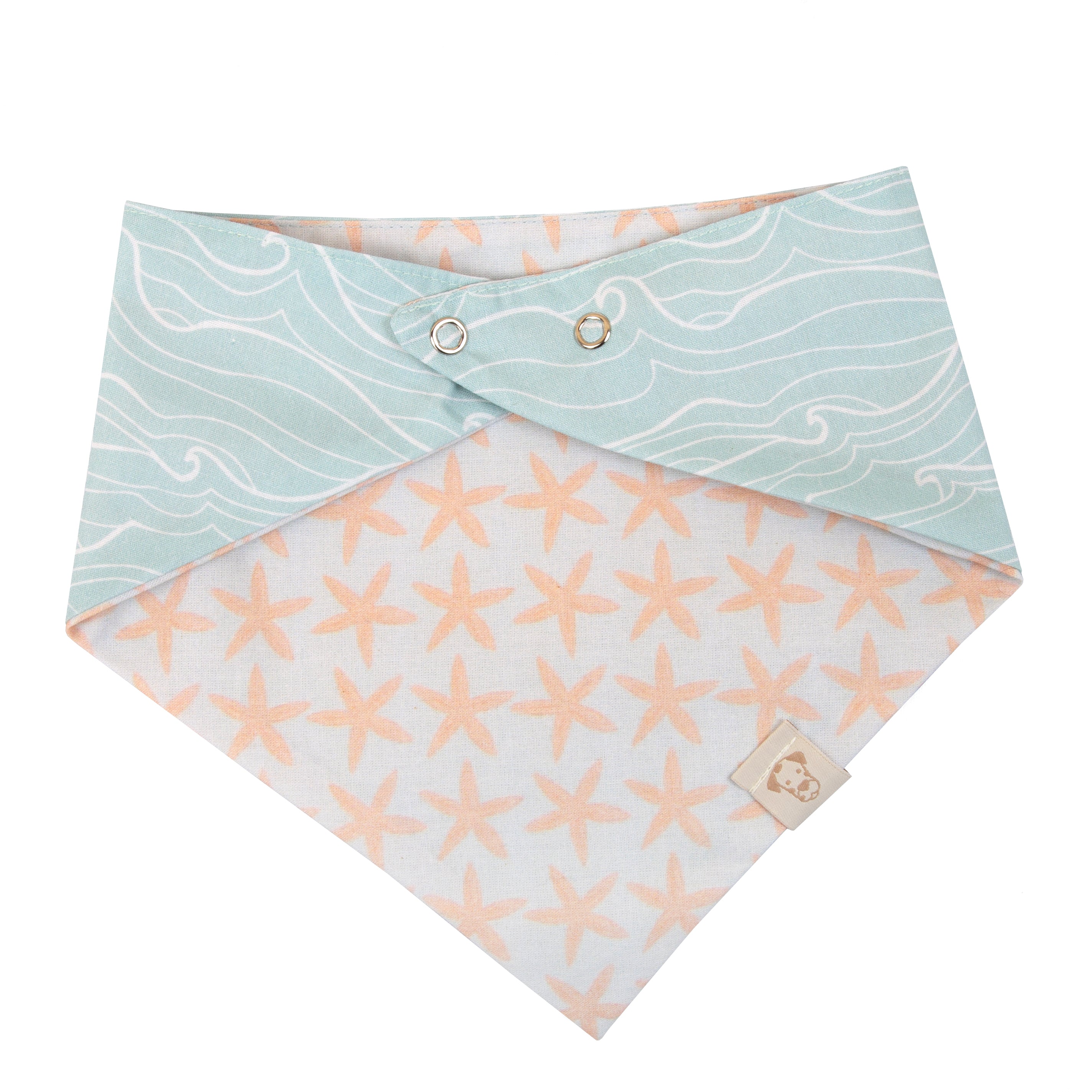 Dog & Cat Bandana Waves and Starfish | Sunny Day Collection - Summer (Double Sides & Snap on) image 6