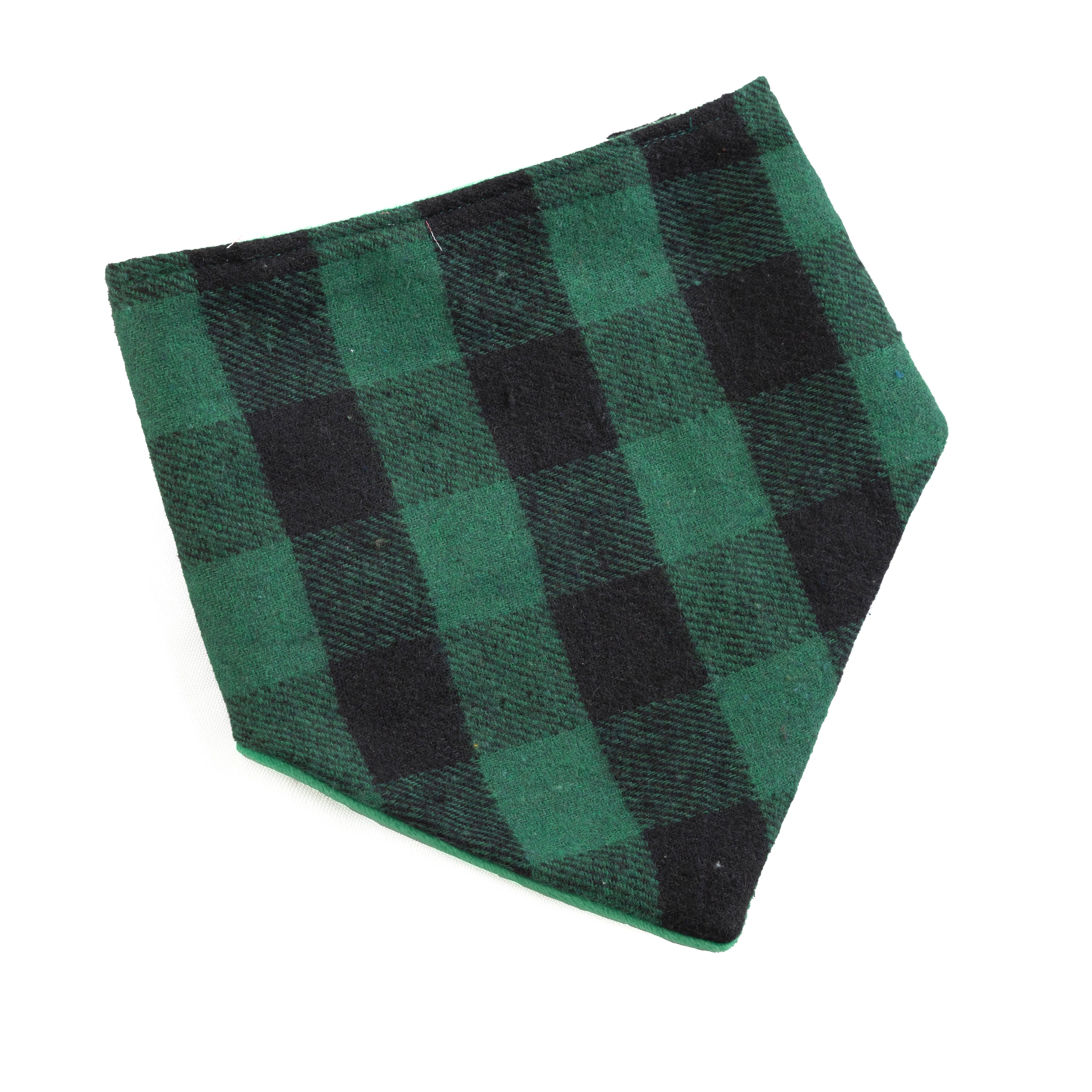 Pet Bandana Merry Woofmas Embroidered Reversible Checkered | Christmas Collection image 5