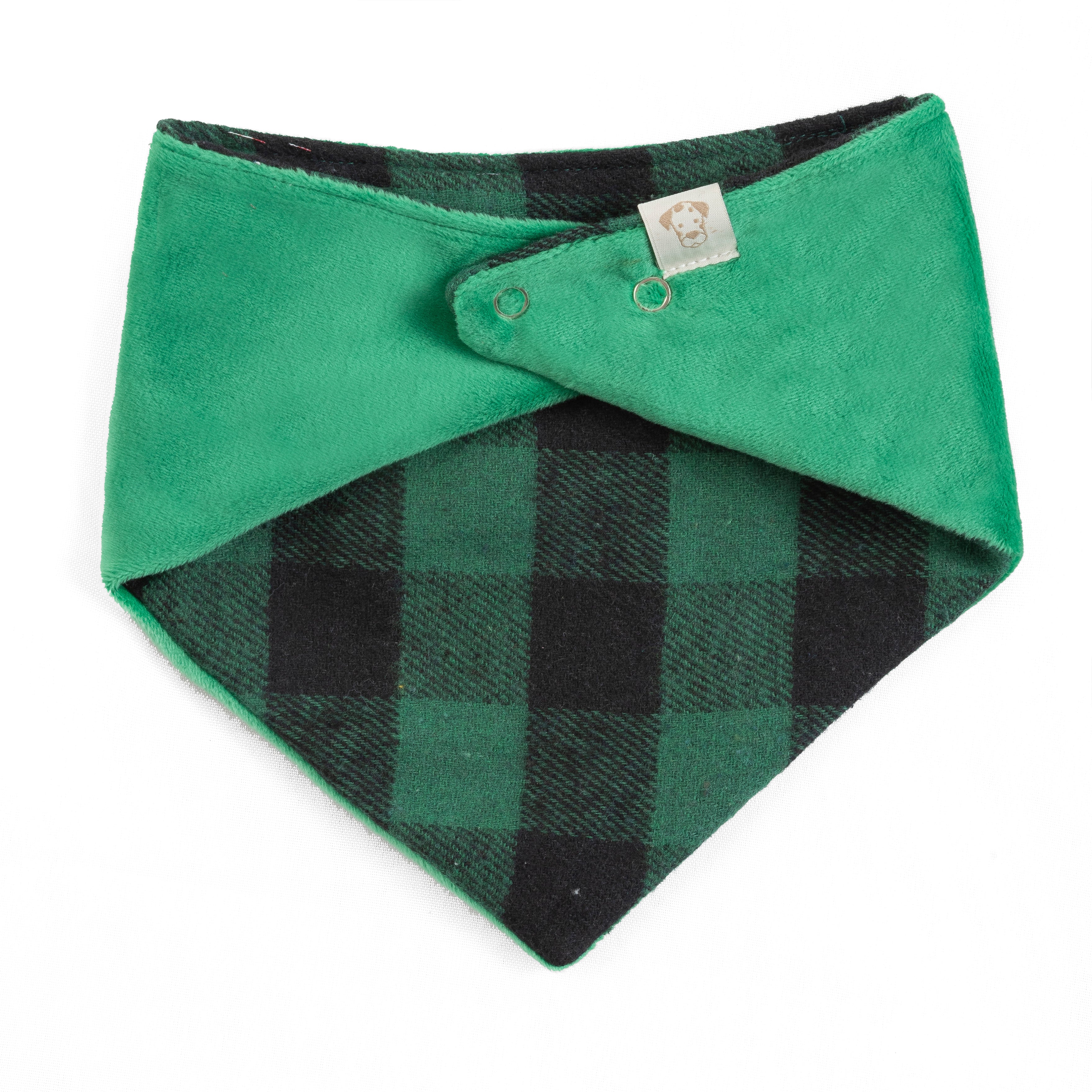 Pet Bandana Merry Woofmas Embroidered Reversible Checkered | Christmas Collection image 3