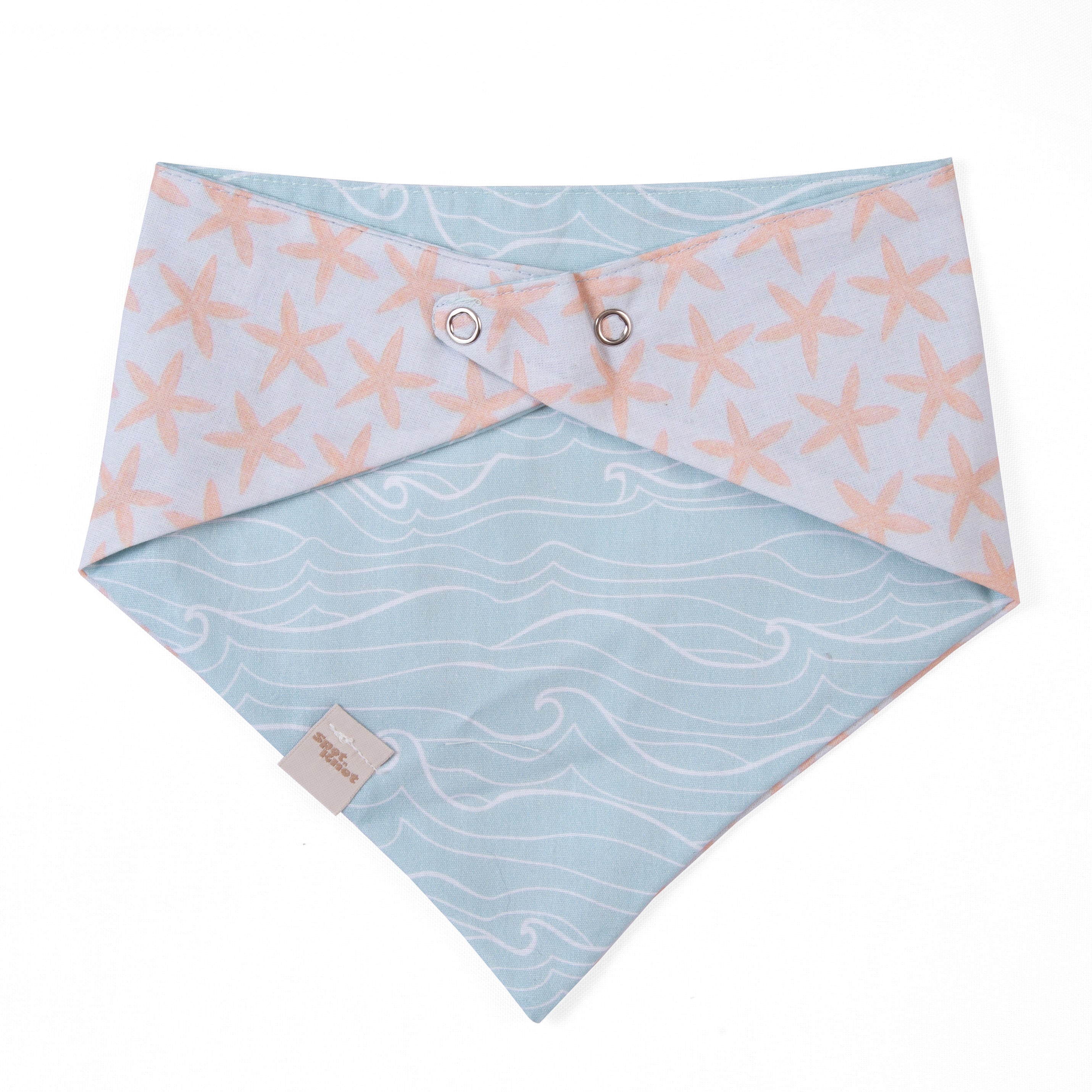 Dog & Cat Bandana Waves and Starfish | Sunny Day Collection - Summer (Double Sides & Snap on) image 4