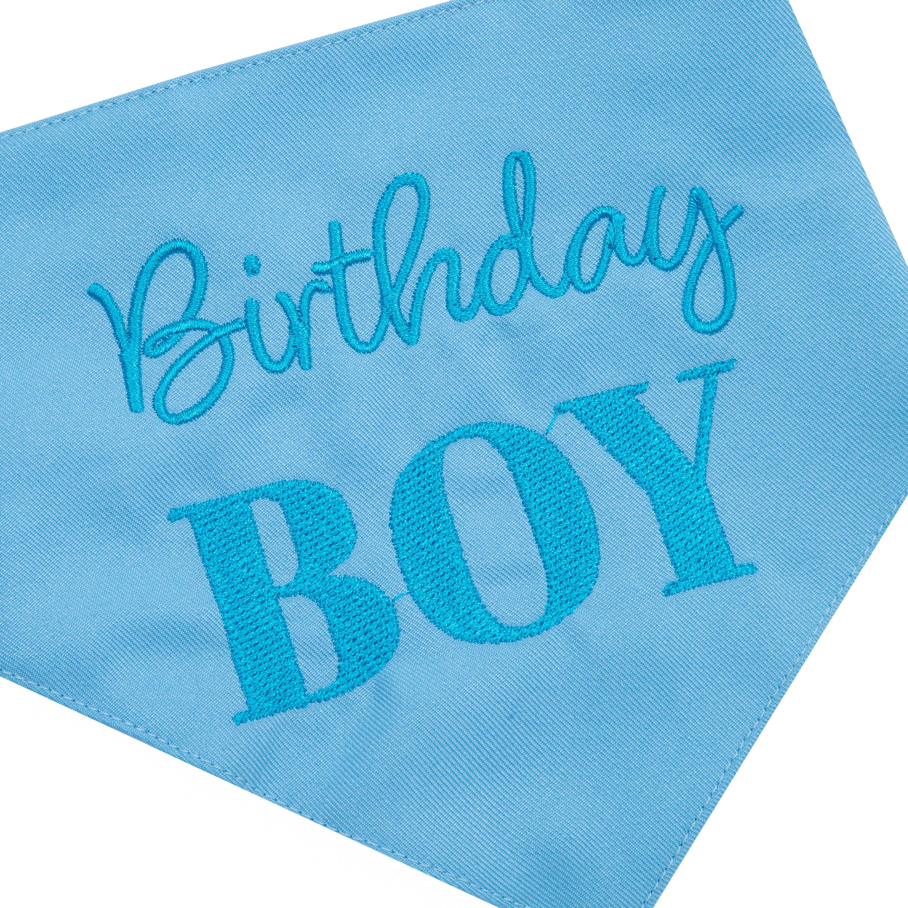 Bandana Birthday Boy Blue and Green | Embroidered Pawty Time Pet Bandana for Dog & Cat with Snap image 7
