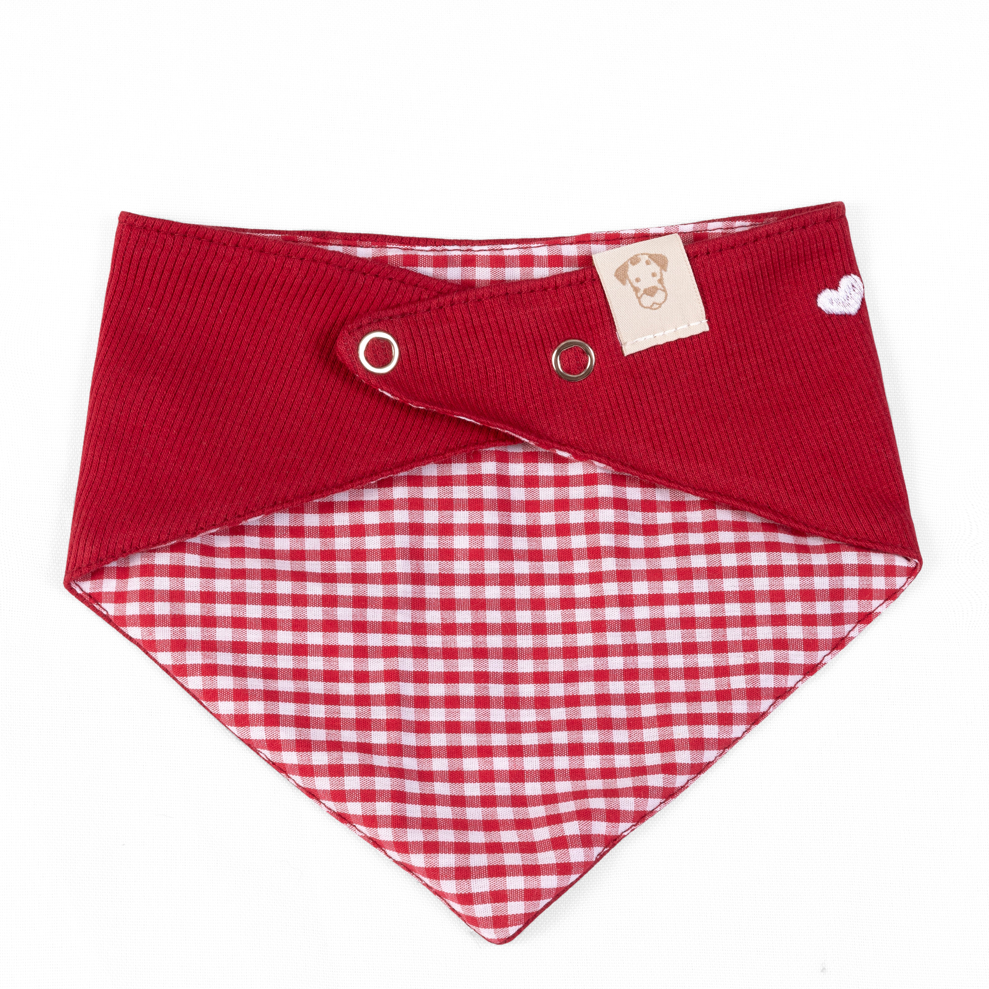 Pet Bandana Plaid Heart | Ribbed Knit image 3