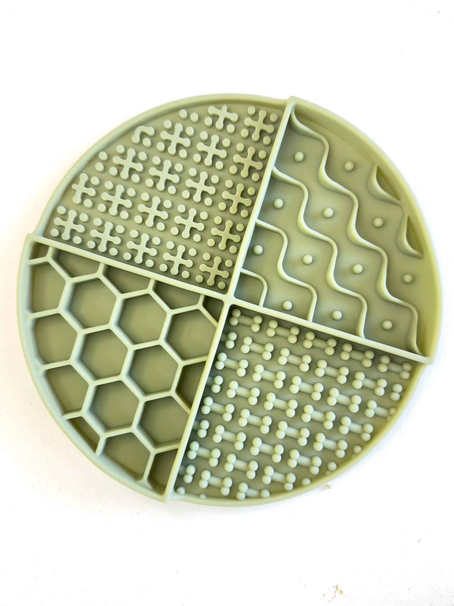 Silicone Lick Mat - Slow Feeder | 4 texture Puzzle Feeder for Dogs and Cats - Sage Green image