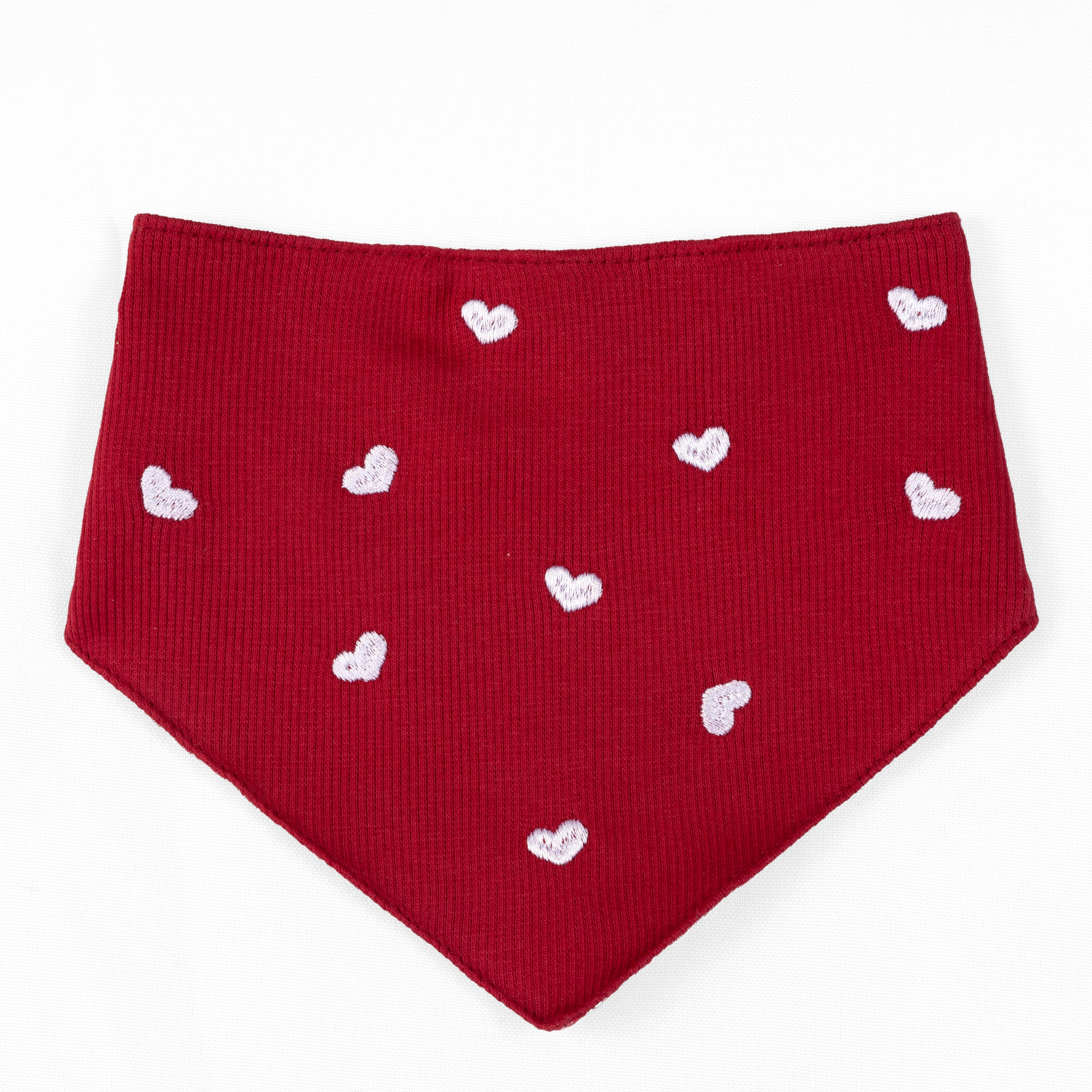 Pet Bandana Plaid Heart | Ribbed Knit image 0