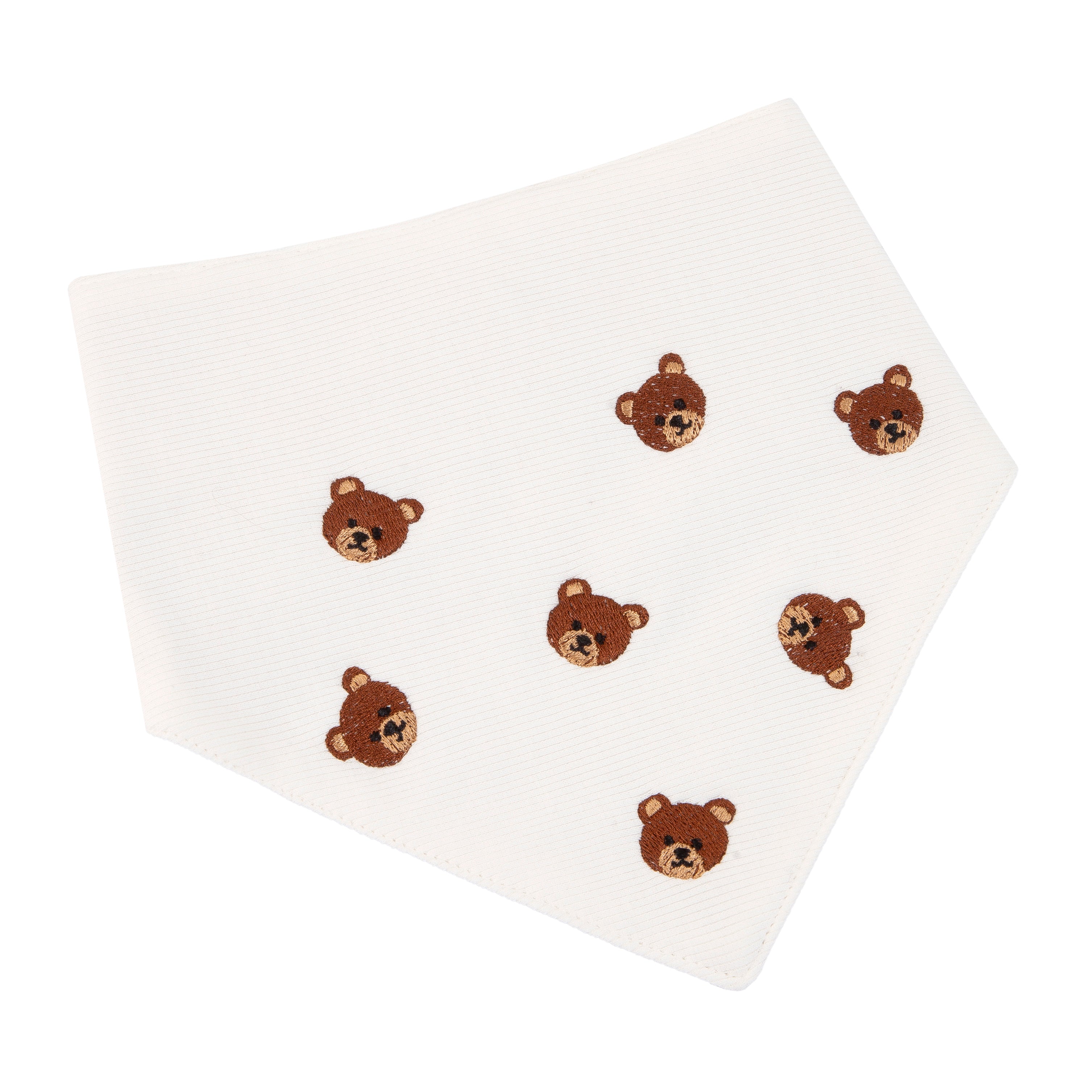 Pet Bandana Ribbed Knit Bear Embroidered | Reversible image 2