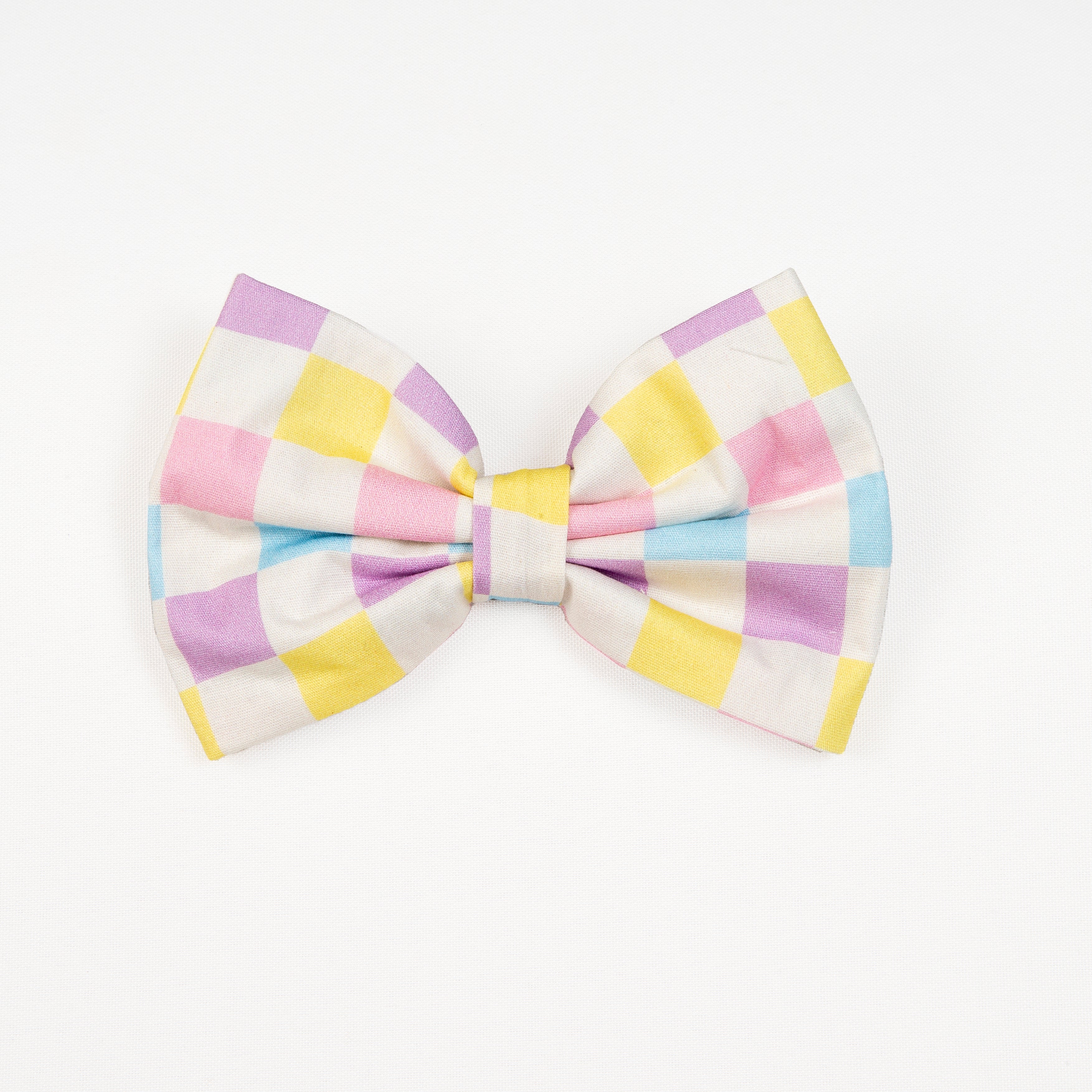 Spring Checkered Dog Bowtie - Bright and Colorful image 2
