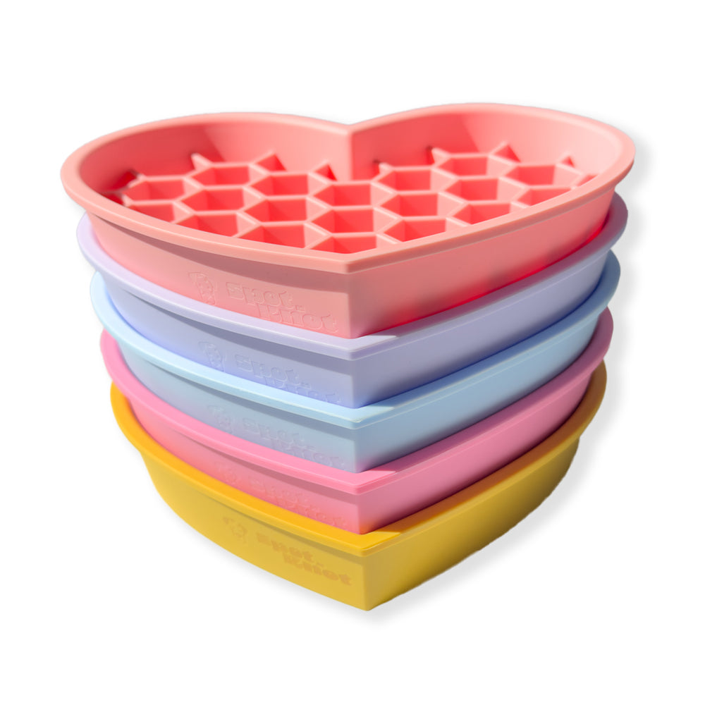 Love Silicone Slow Feeder Bowl with Lick Mat | 2 in 1 Puzzle Feeder for Dogs and Cats