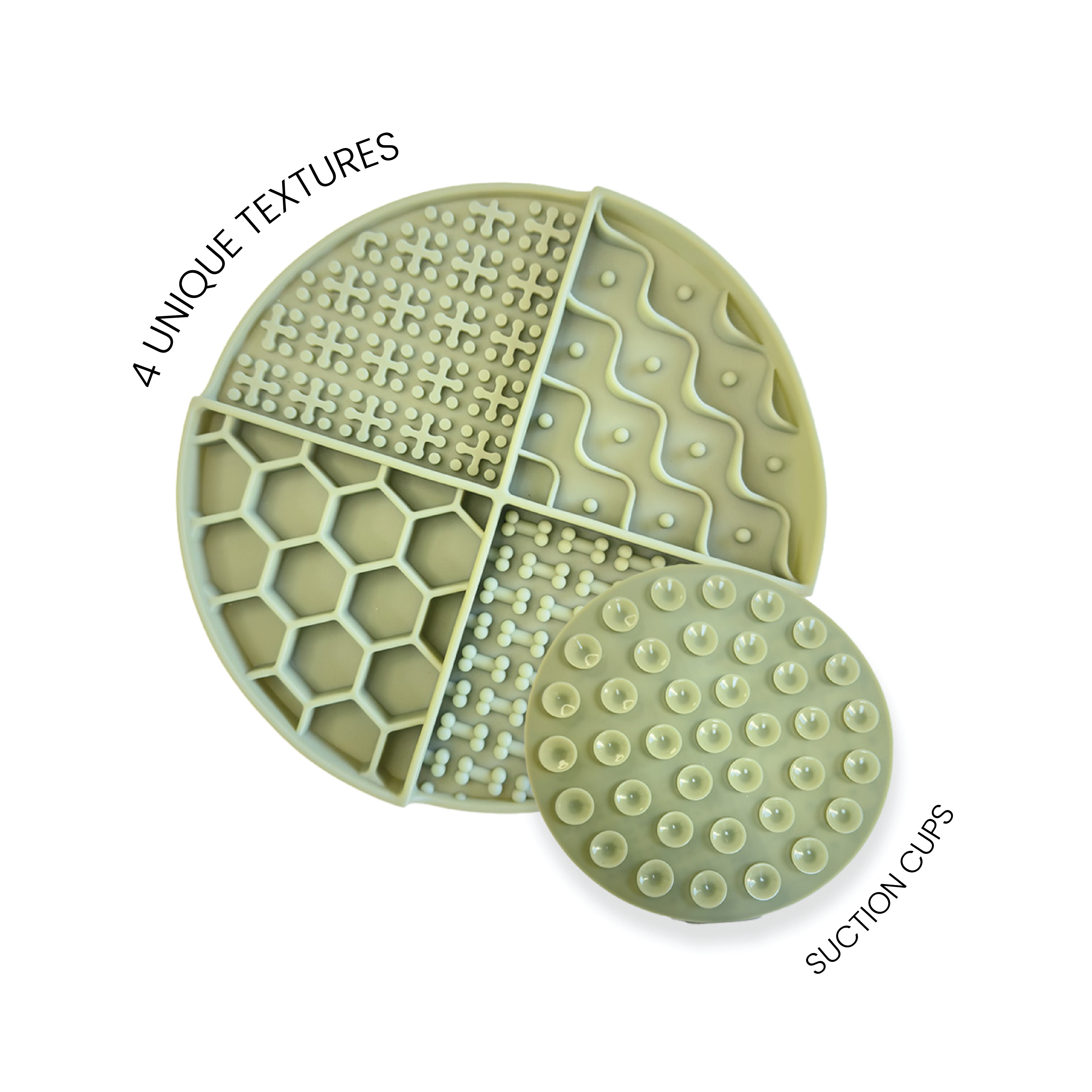 Slow Feeder Lick Mat for Dogs & Cats – Silicone Mat with 4 Stimulating Textures