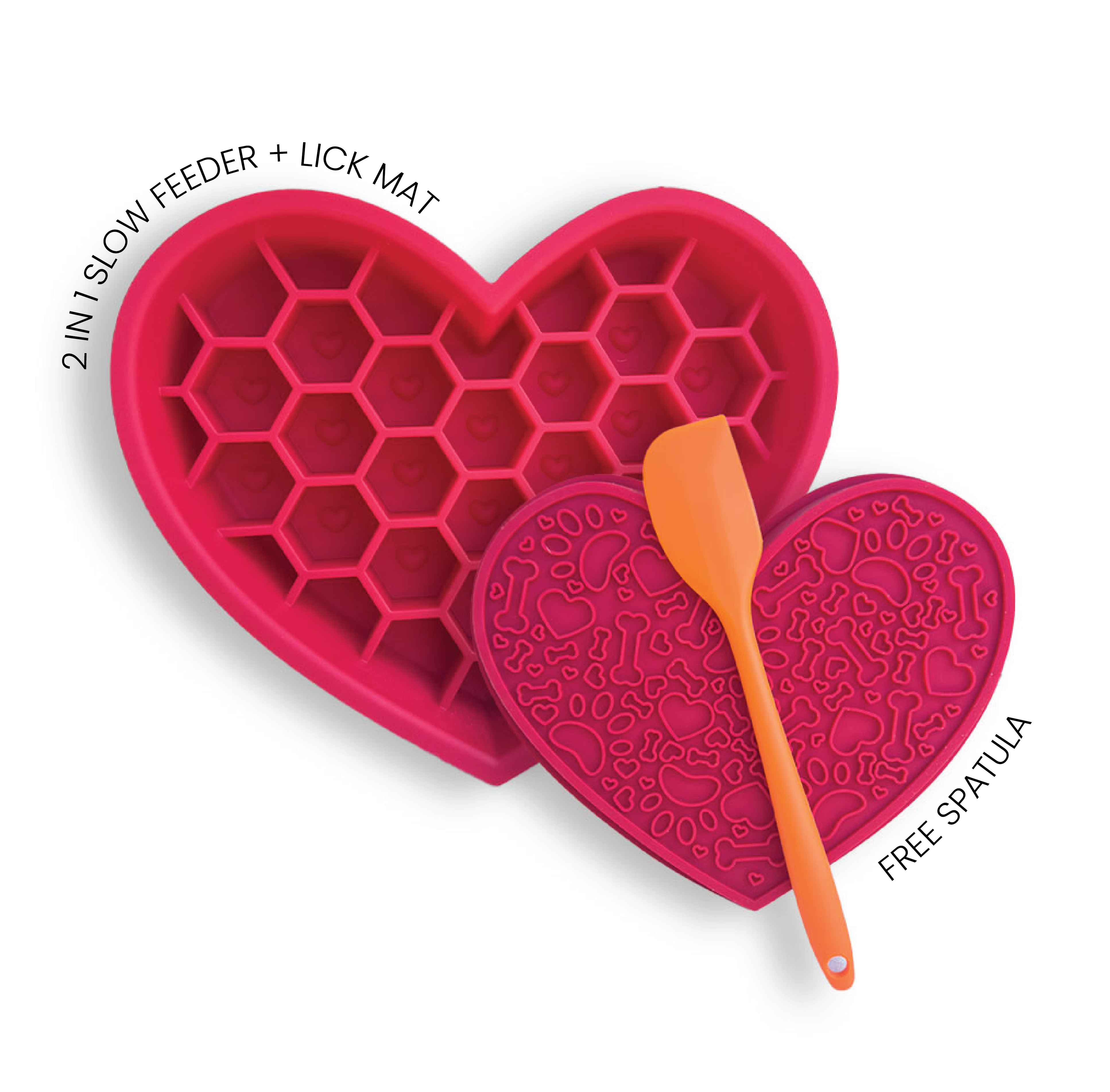 Love Silicone Slow Feeder Bowl with Lick Mat | 2 in 1 Puzzle Feeder for Dogs and Cats