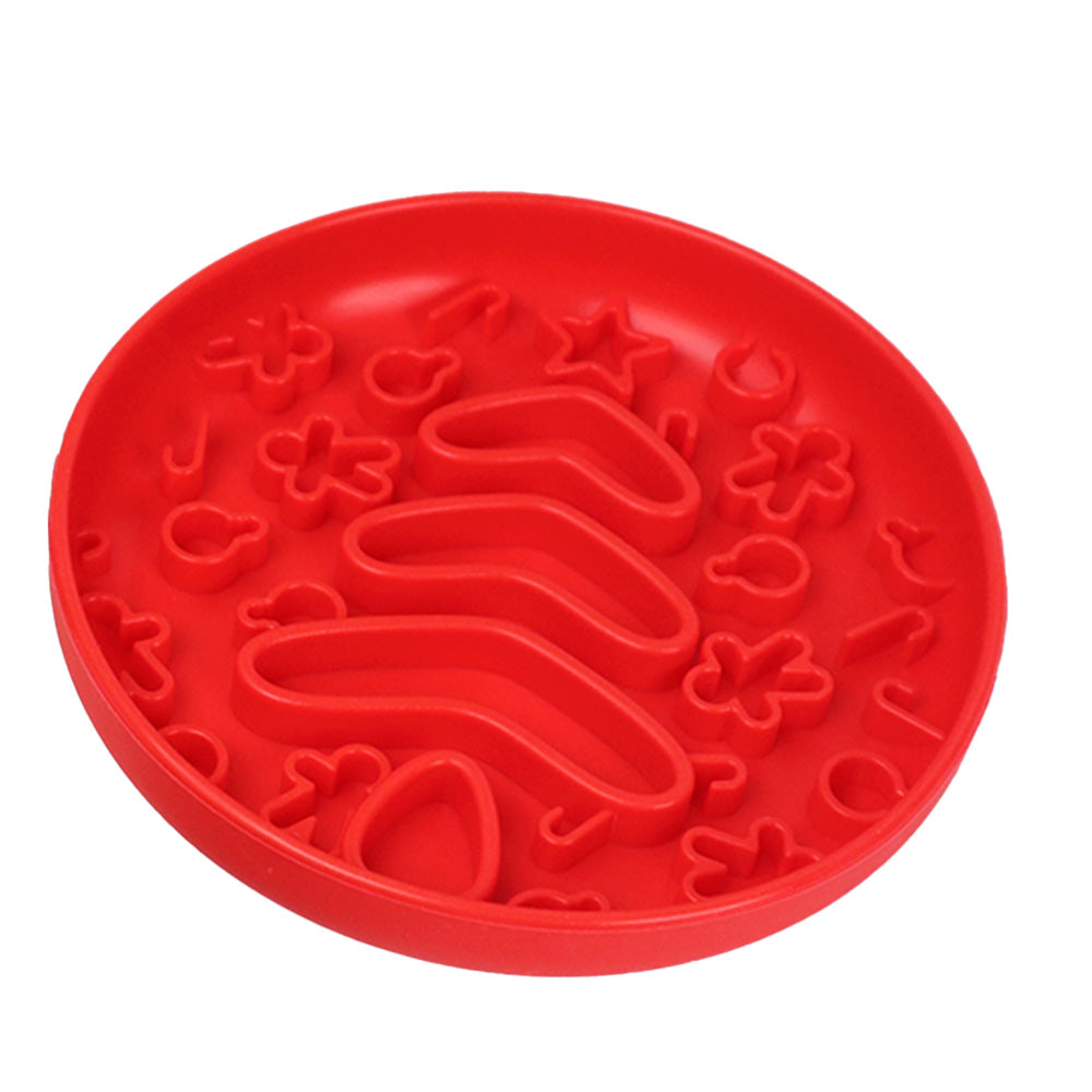 Slow Feeder Bowl Christmas | Silicone Puzzle Feeder for Dogs and Cats | BPA Free | Red image 1