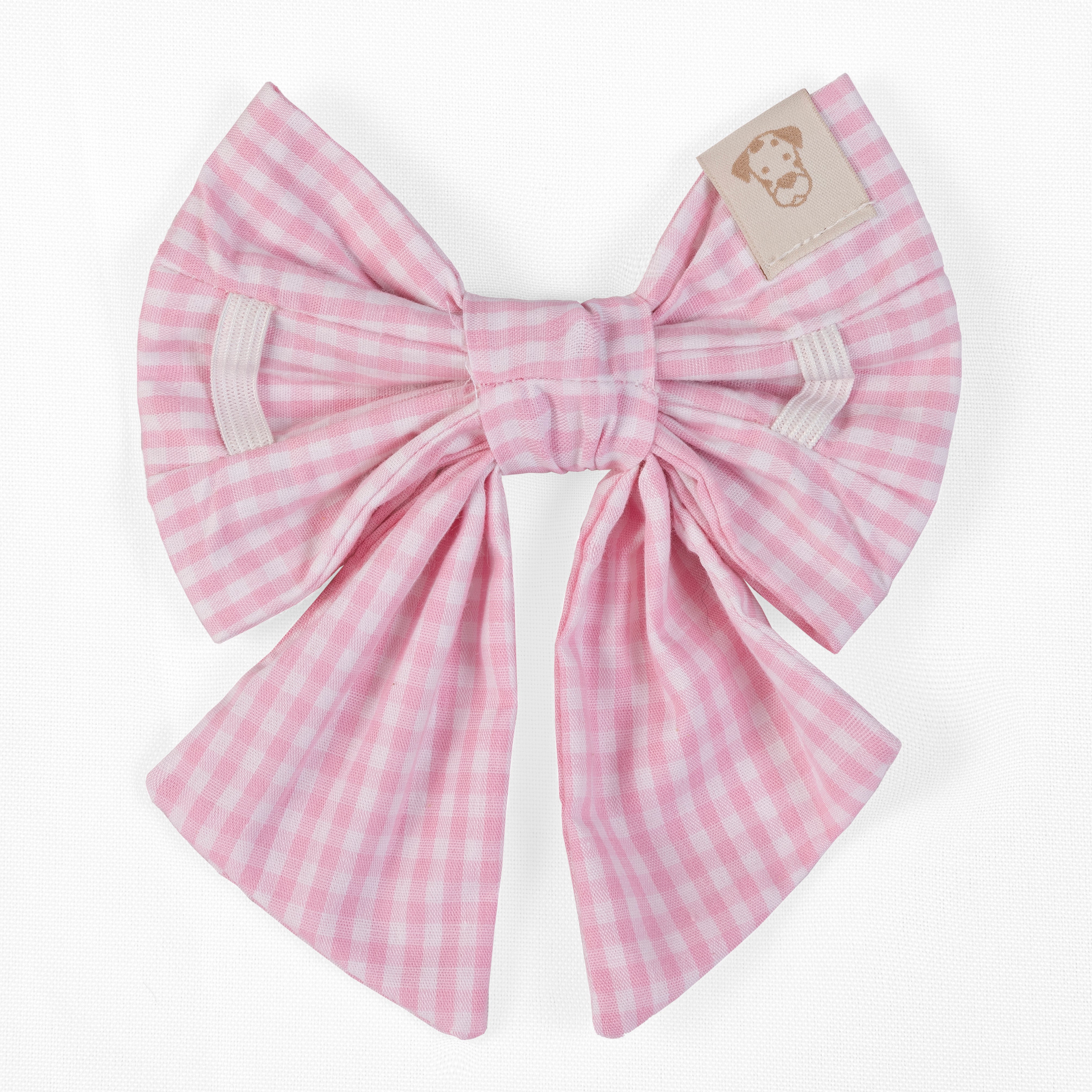 Pet Sailor Bow Coquette | Pink Gingham (Slip on collar) image 3