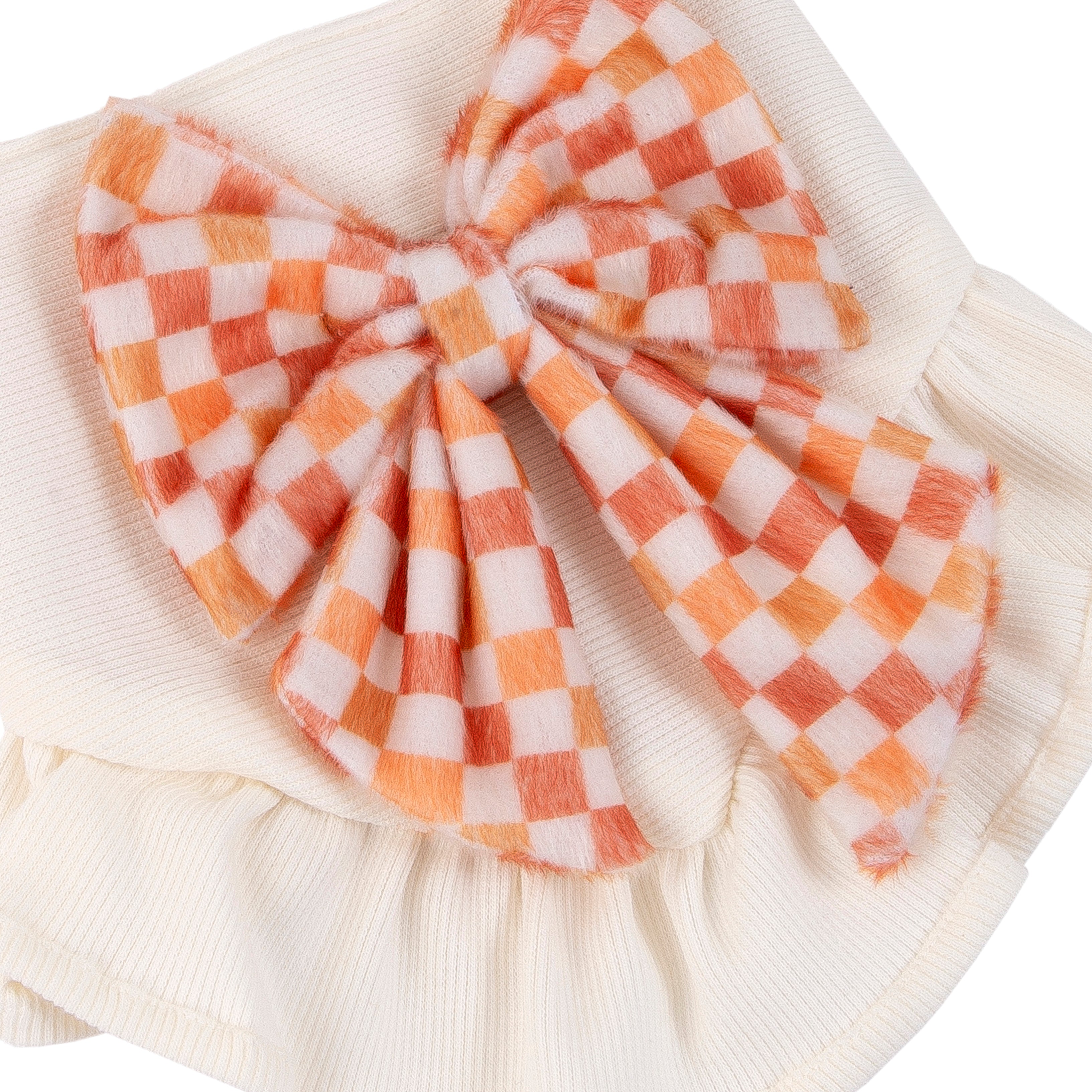 Pet Bandana Ruffles and Bow Checkered | Autumn Collection - Fall image 2