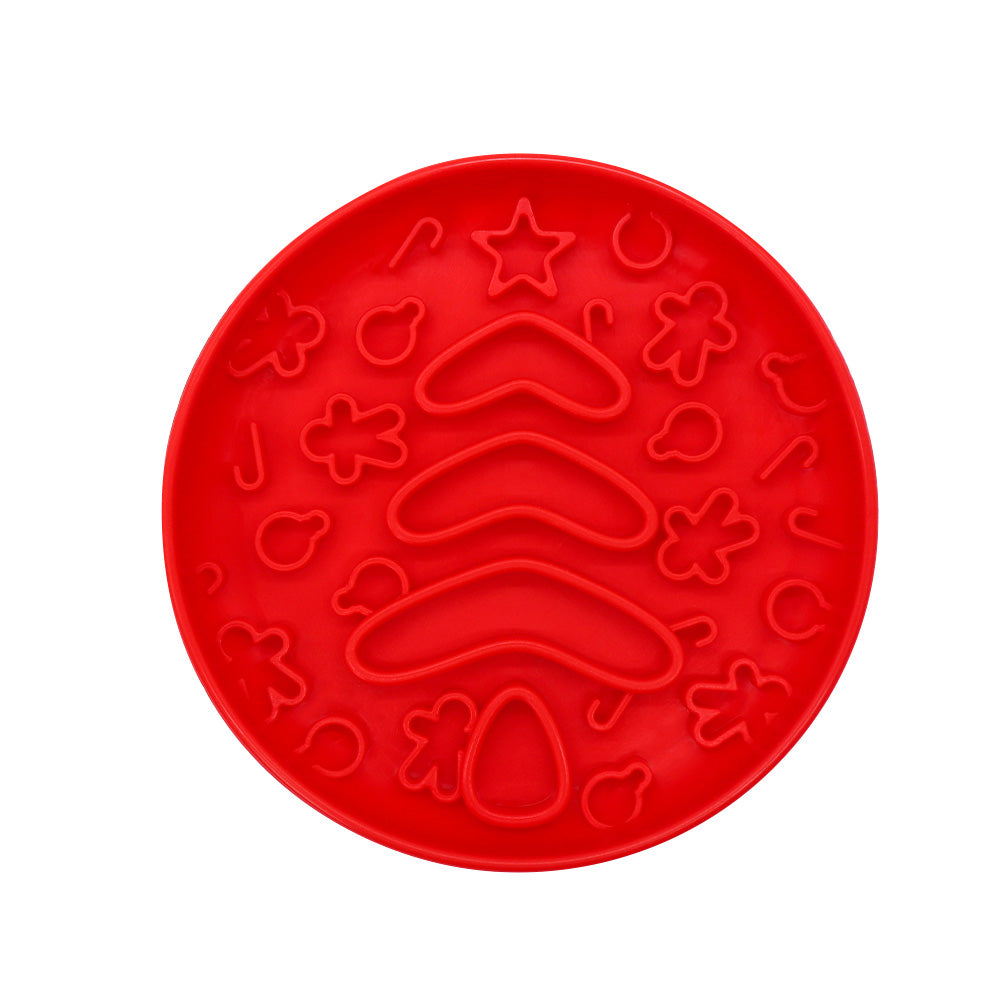 Slow Feeder Bowl Christmas | Silicone Puzzle Feeder for Dogs and Cats | BPA Free | Red image 4