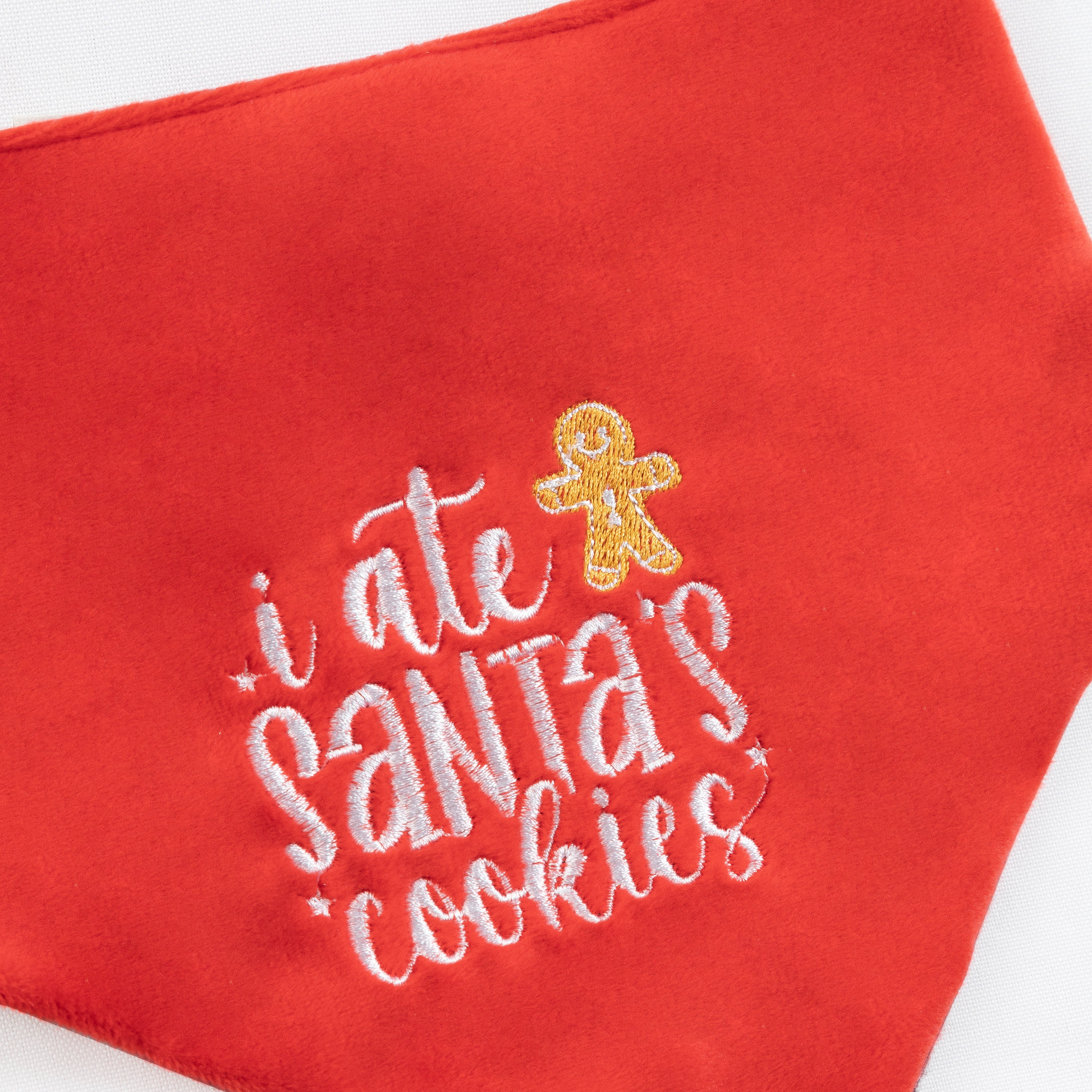 Pet Bandana I Ate Santas Cookies Checkered Reversible | Christmas image 2