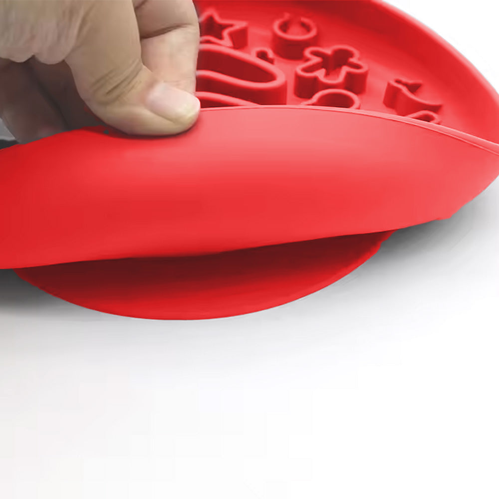 Slow Feeder Bowl Christmas | Silicone Puzzle Feeder for Dogs and Cats | BPA Free | Red image 6