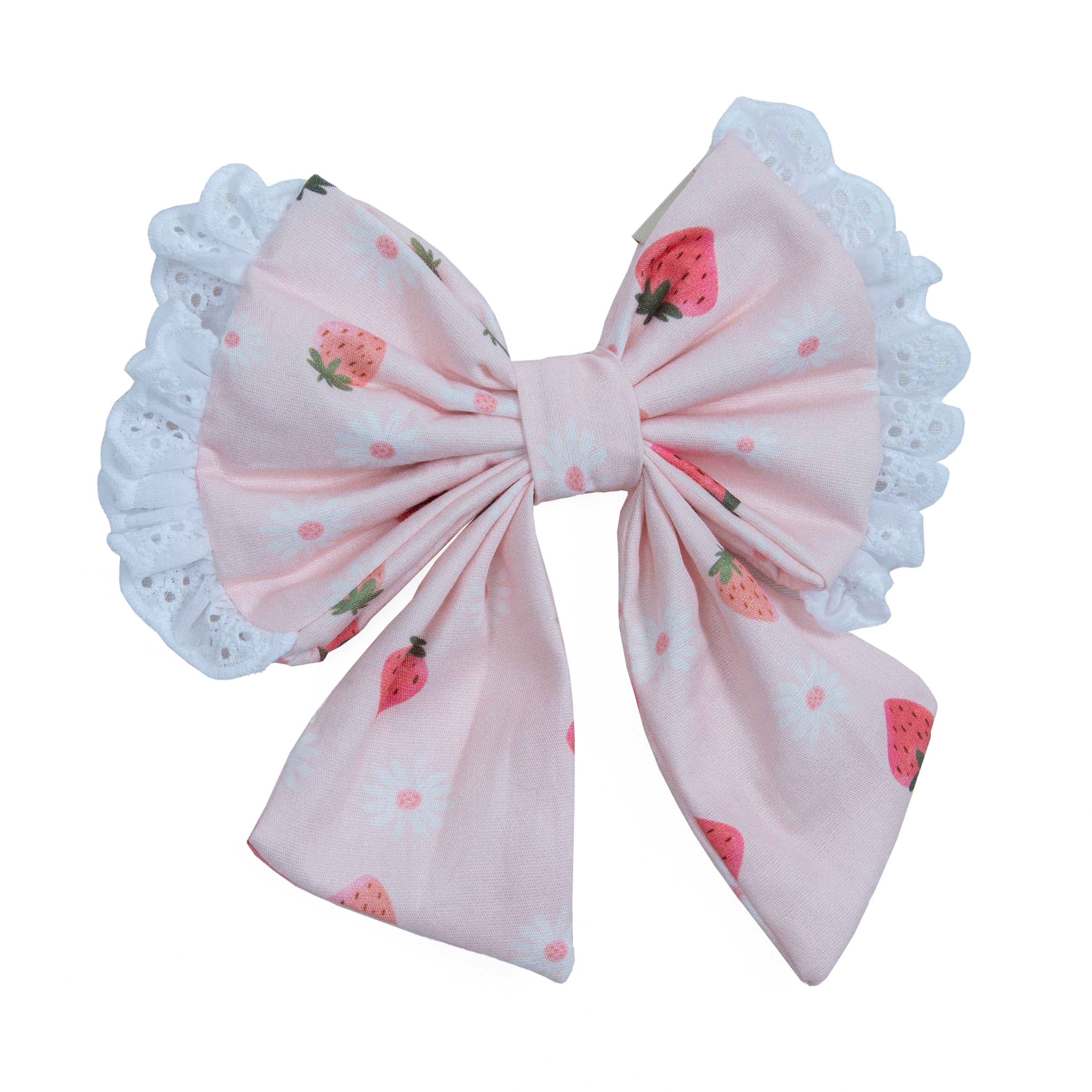 Pet Sailor Bow Strawberry Field with Ruffle | Sunny Day Collection - Summer (Slip on collar) image 5