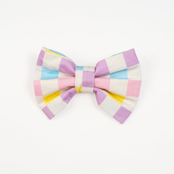 Spring Checkered Dog Bowtie - Bright and Colorful image 0