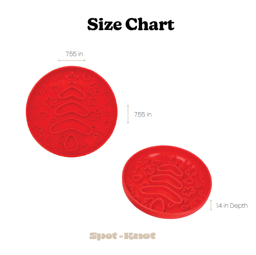 Slow Feeder Bowl Christmas  |  Silicone Puzzle Feeder for Dogs and Cats | BPA Free | Red image 7