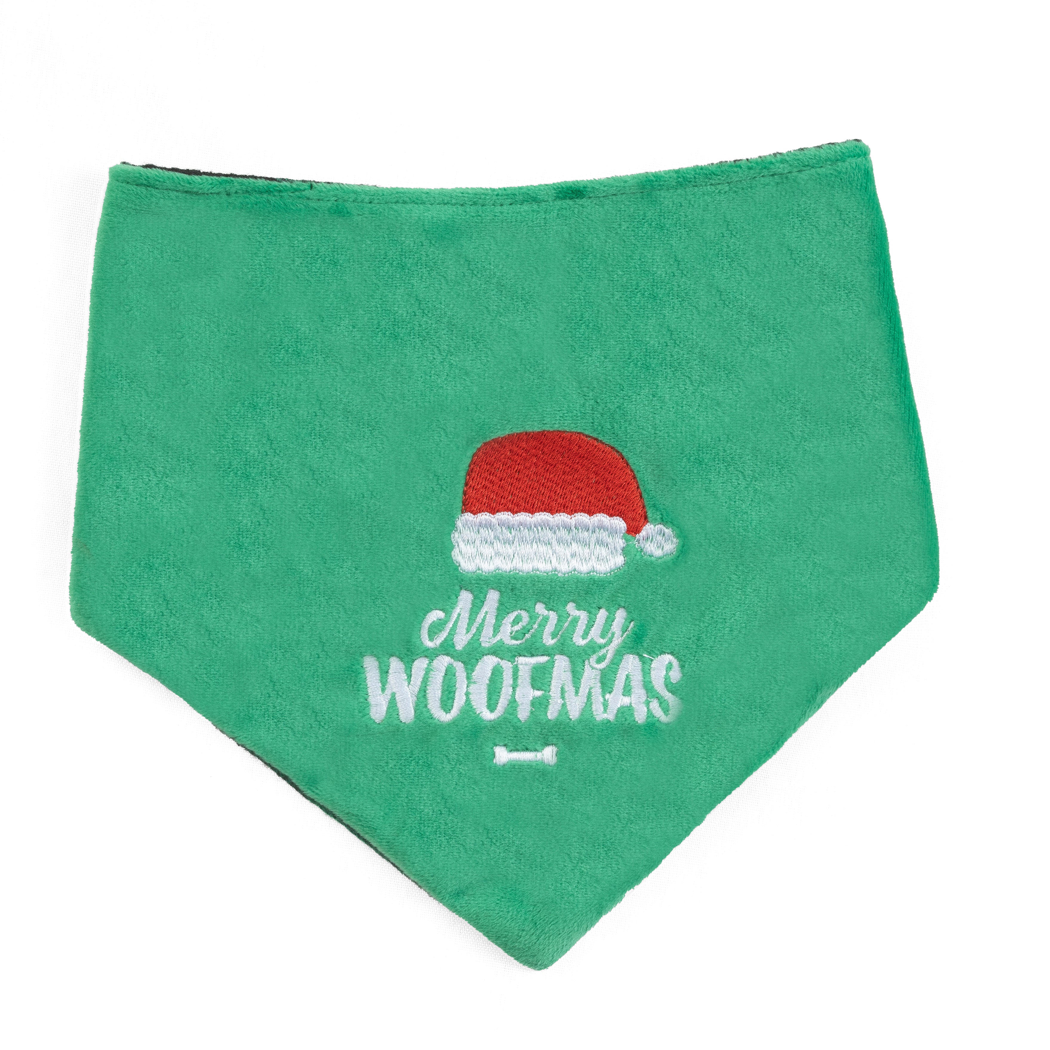 Pet Bandana Merry Woofmas Embroidered Reversible Checkered | Christmas Collection image 0