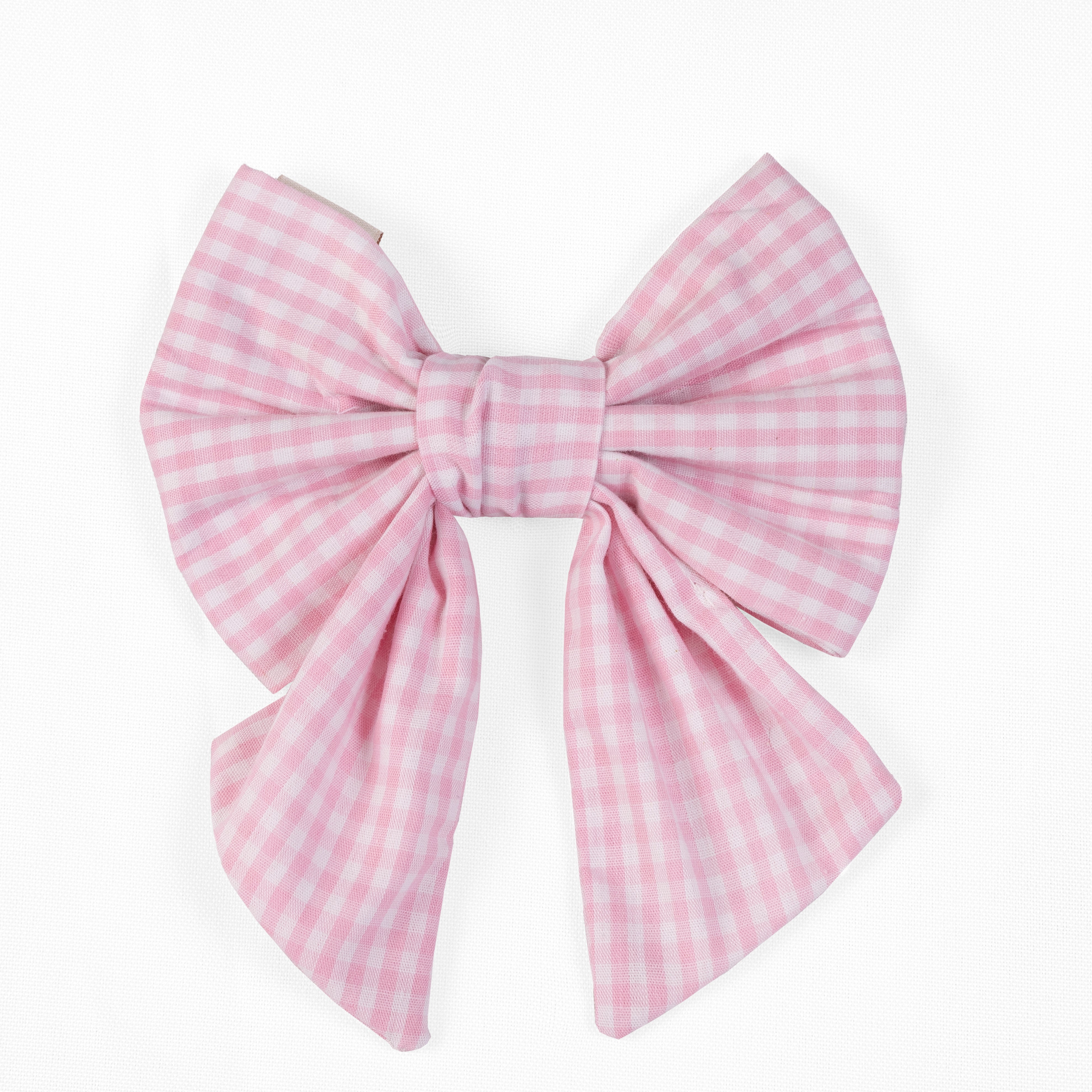 Pet Sailor Bow Coquette | Pink Gingham (Slip on collar) image 0