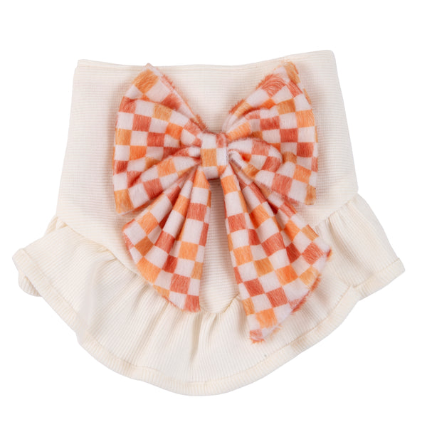 Pet Bandana Ruffles and Bow Checkered | Autumn Collection - Fall image 0