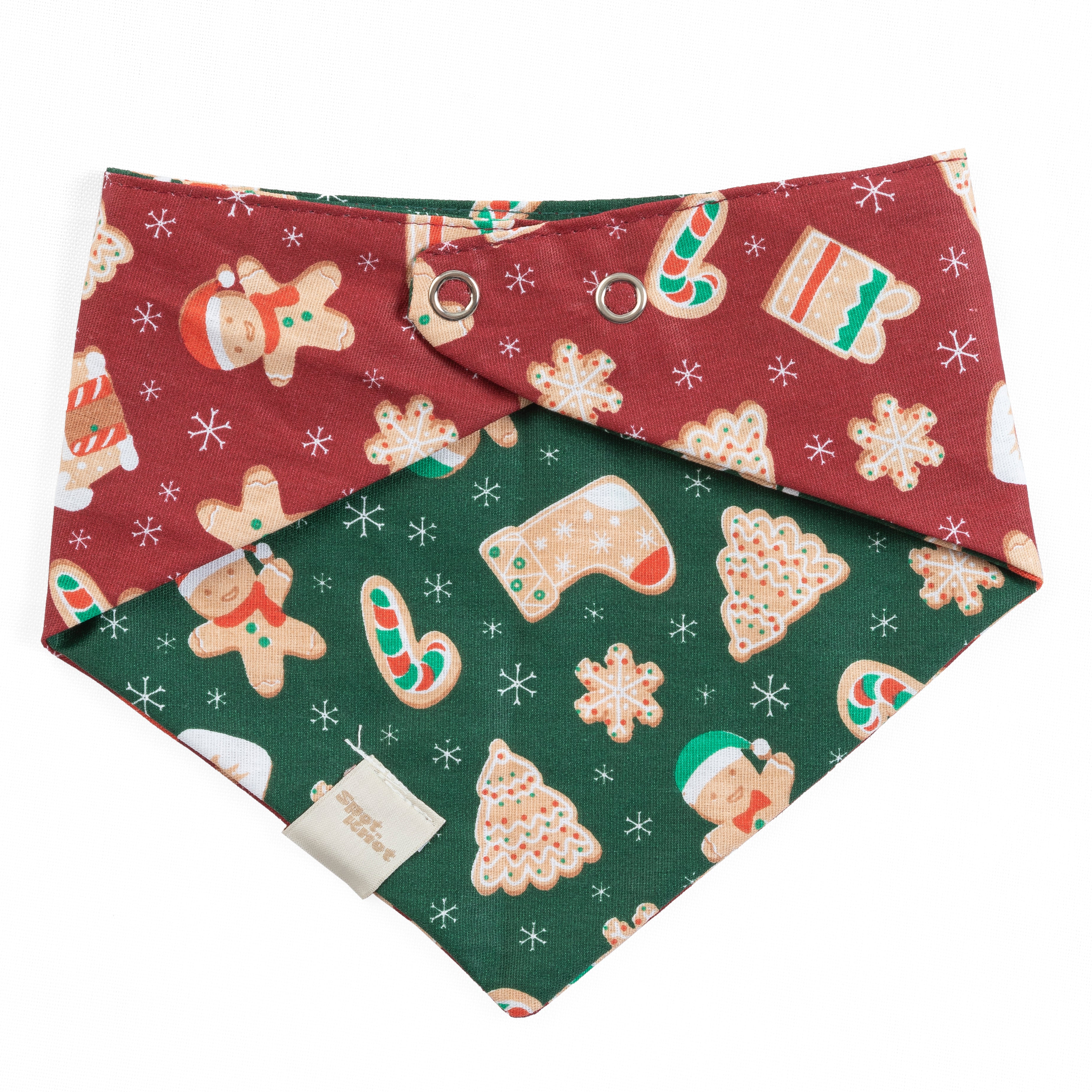 Pet Bandana Holiday Cookies Reversible | Christmas Collection image 1