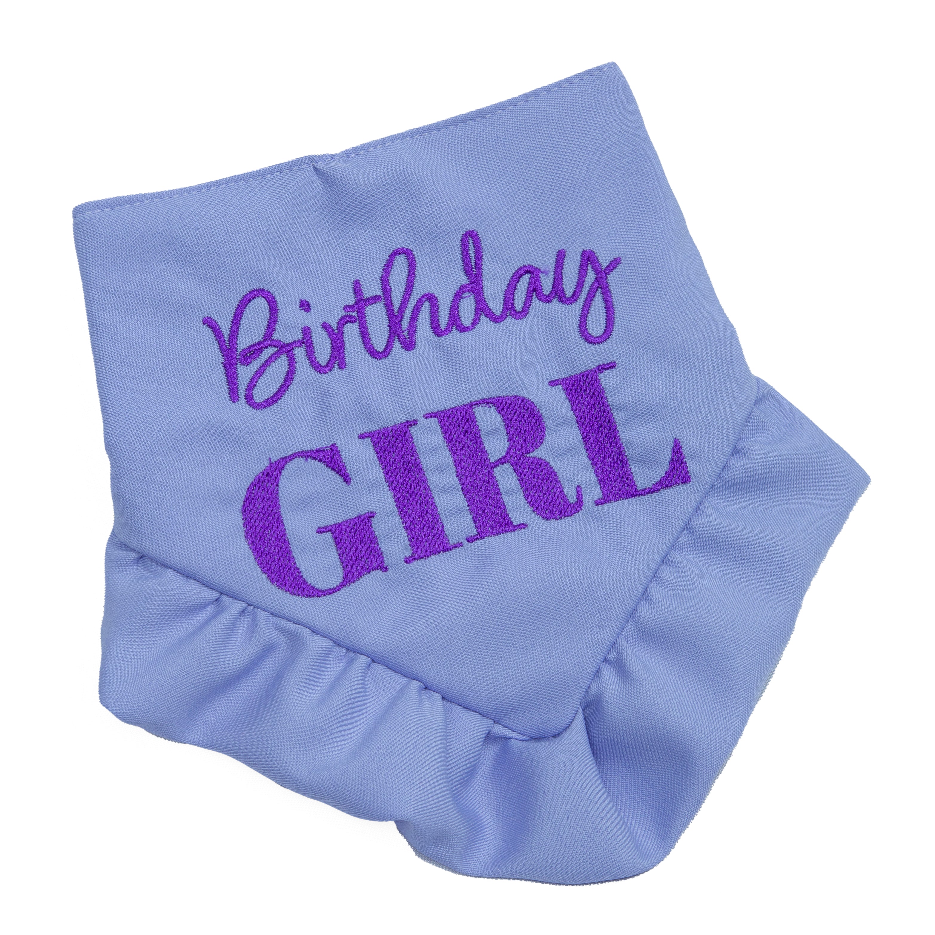 Bandana Birthday Girl Skirt Pink and Purple | Embroidered Pawty Time Pet Bandana for Dog & Cat with Snap image 3