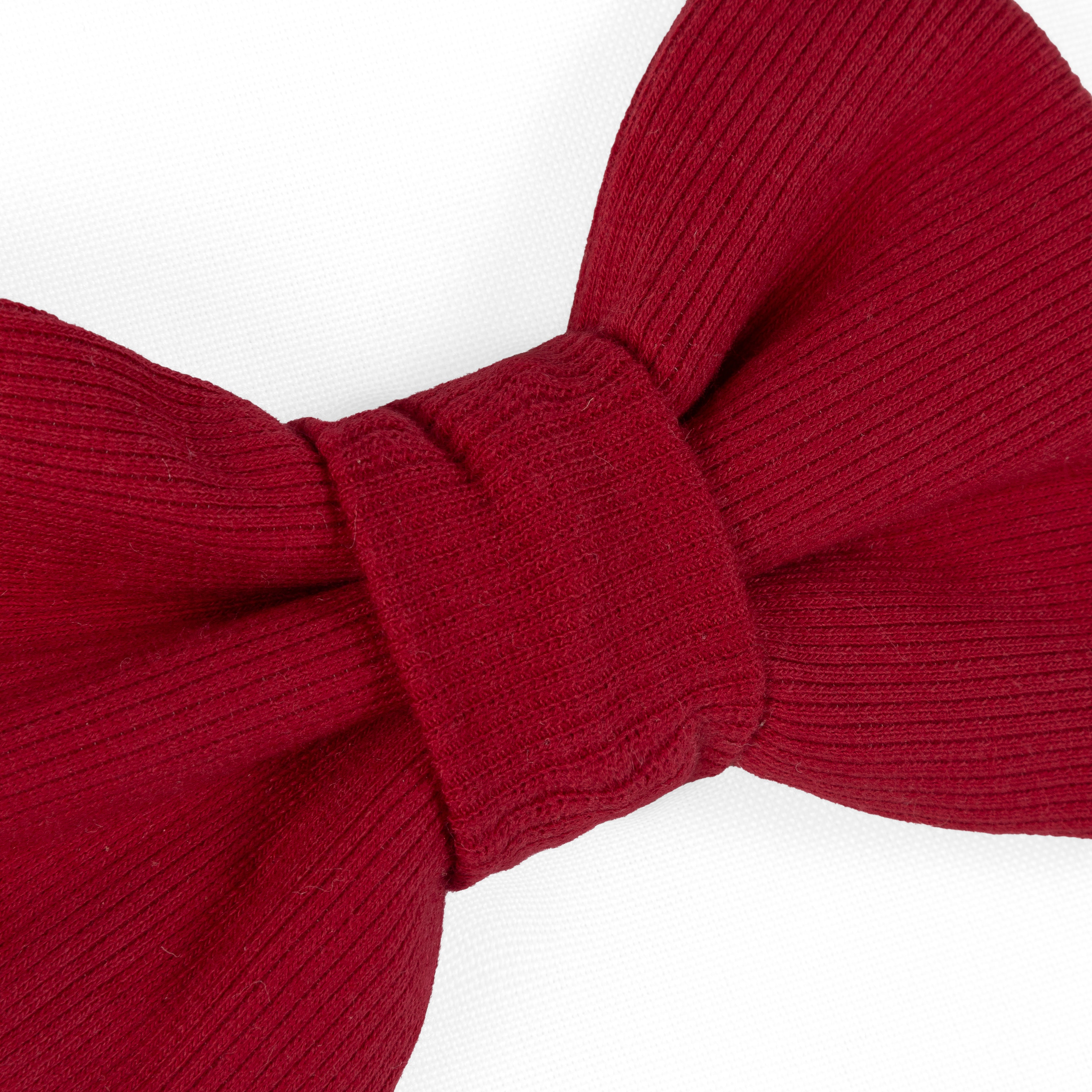 Pet Bow Tie Rib Knit | Red (Slip on collar) image 2