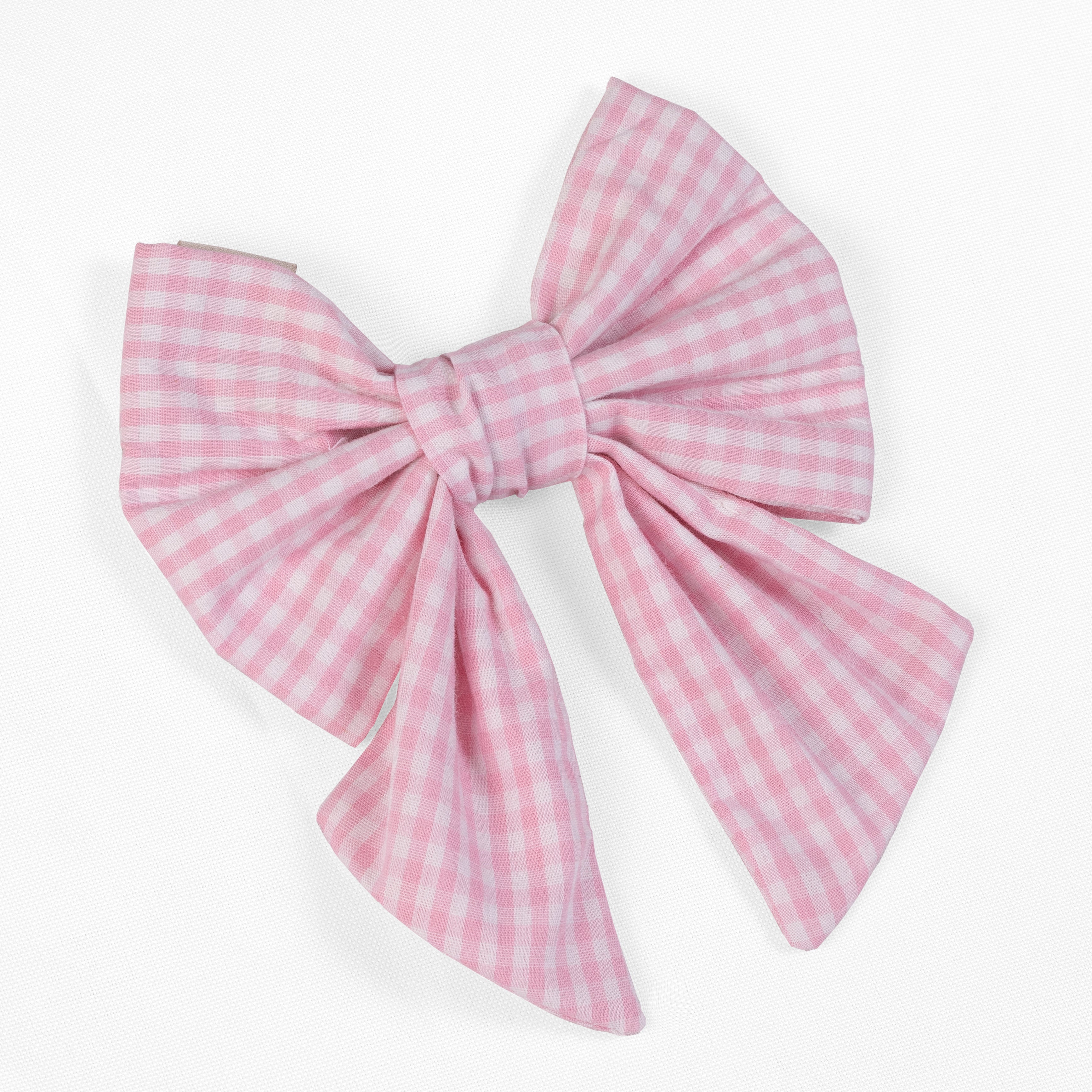 Pet Sailor Bow Coquette | Pink Gingham (Slip on collar) image 1