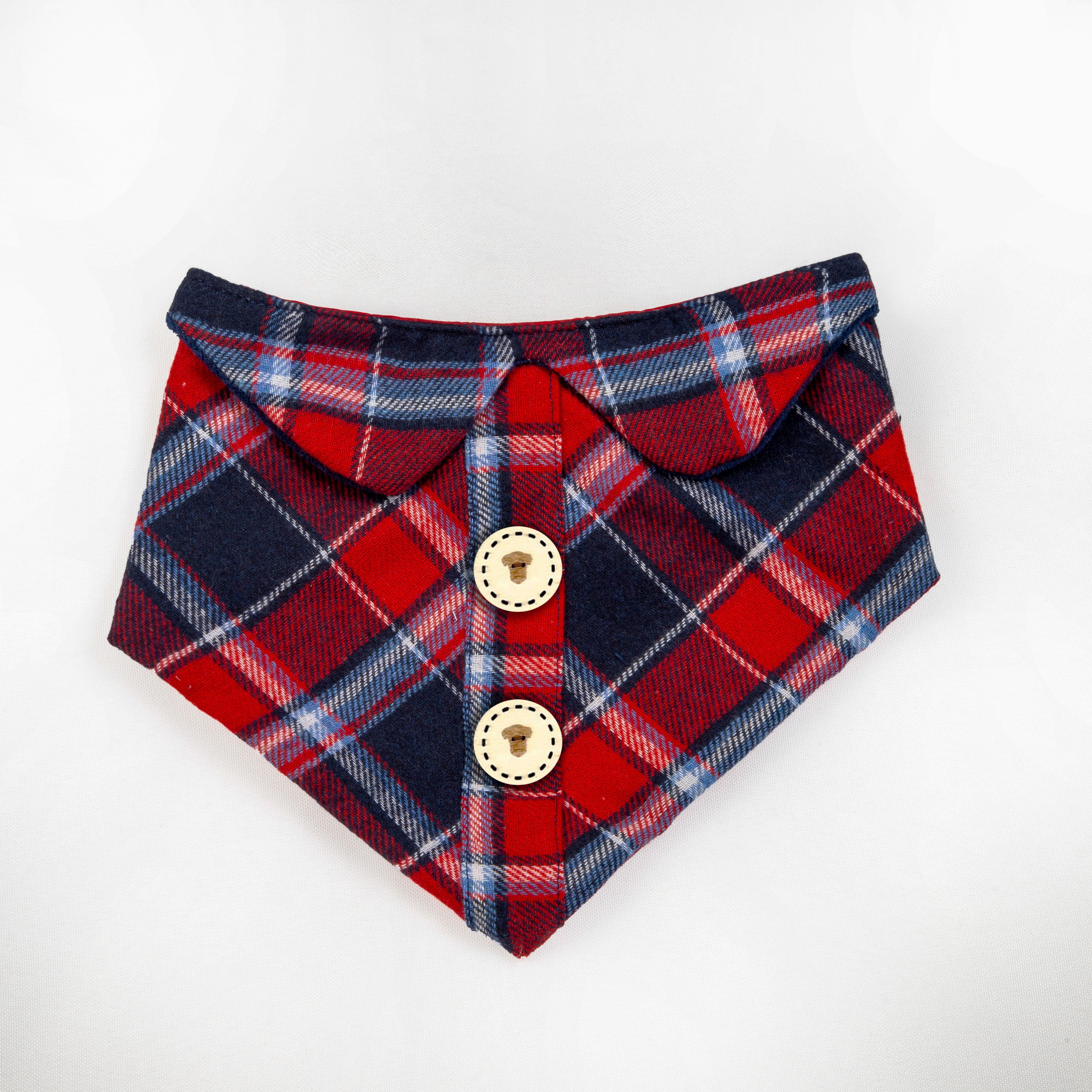 Plaid Flannel Pet Bandana Shirt | Christmas Collection image 0