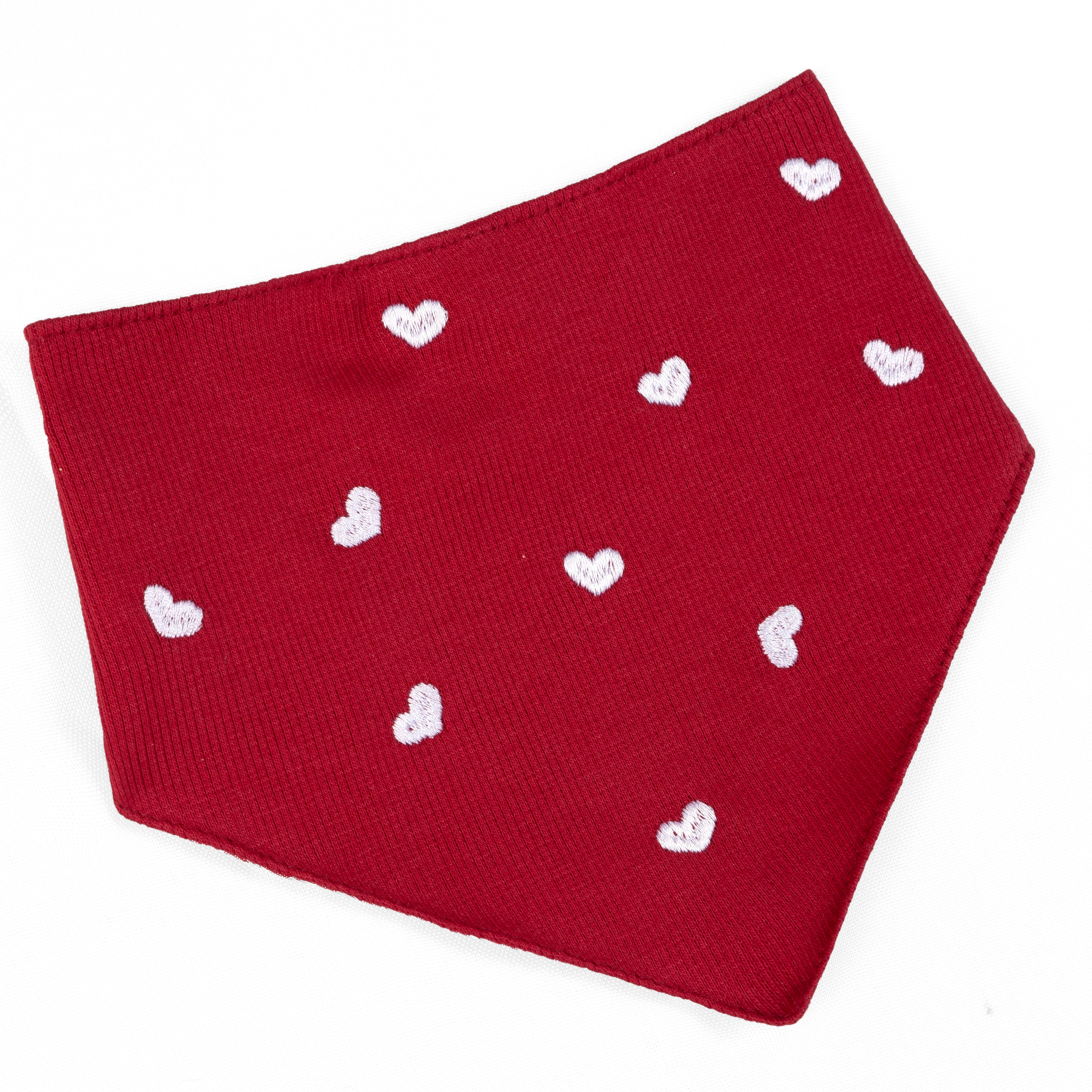 Pet Bandana Plaid Heart | Ribbed Knit image 1