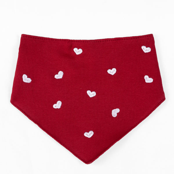 Pet Bandana Plaid Heart | Ribbed Knit image 0