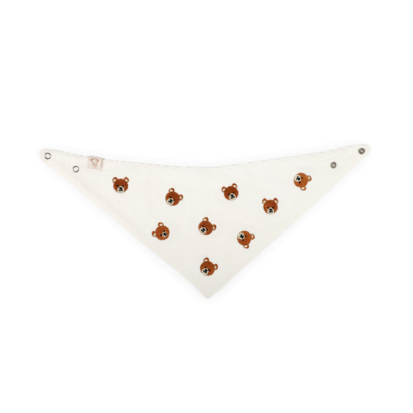 Pet Bandana Ribbed Knit Bear Embroidered | Reversible