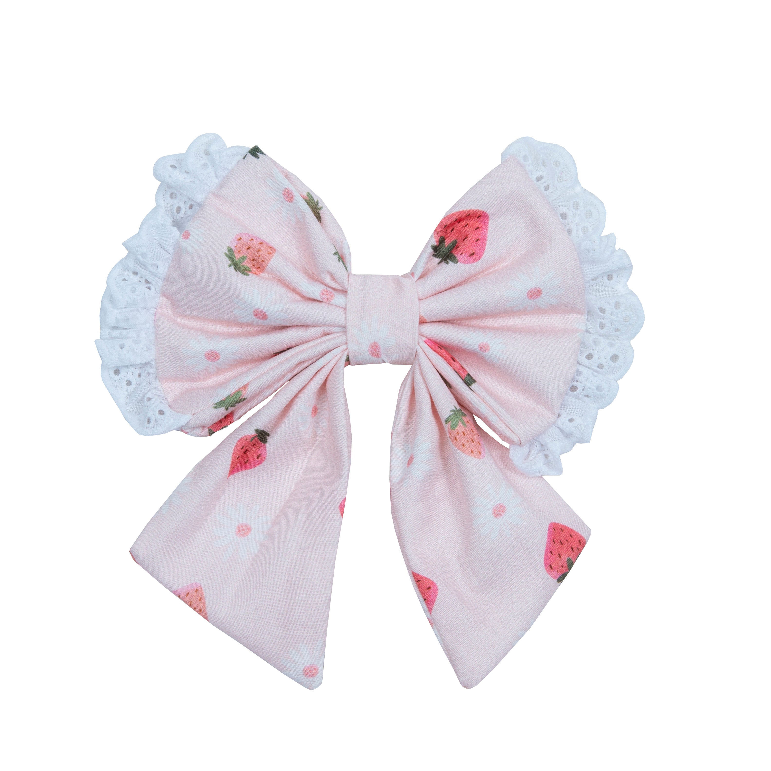 Pet Sailor Bow Strawberry Field with Ruffle | Sunny Day Collection - Summer  (Slip on collar) image 0