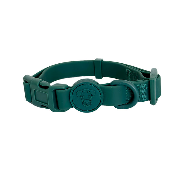  Waterproof Dog Collar | Soft-Touch | Adjustable Fit - L, Forest image