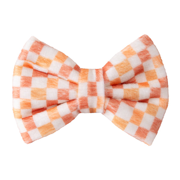 Dog Bow Tie Halloween Checkered | Autumn Collection - Fall (Slip on collar) image 0