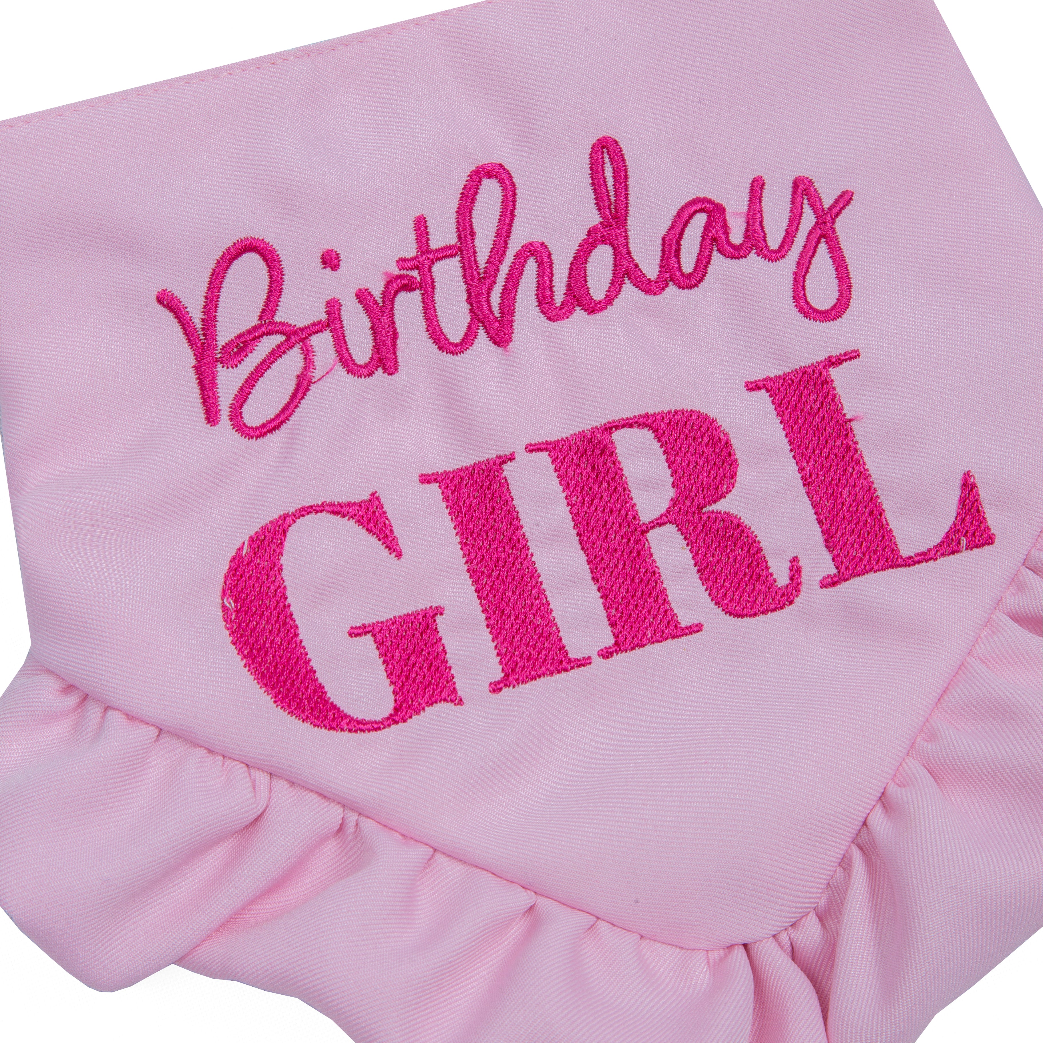 Bandana Birthday Girl Skirt Pink and Purple | Embroidered Pawty Time Pet Bandana for Dog & Cat with Snap image 6